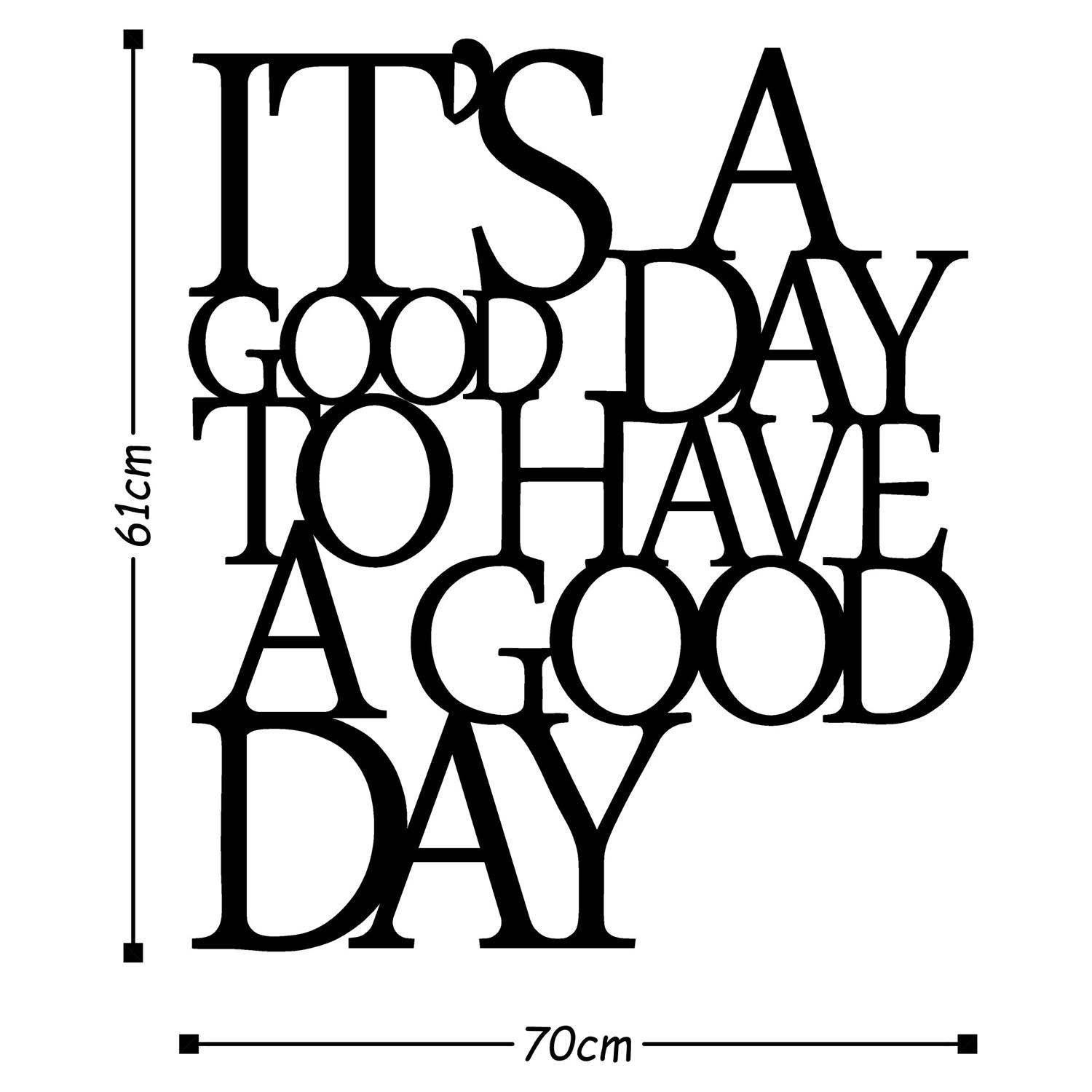 Verwandeln Sie Ihre Wände mit der eleganten Wanddeko "Its A Good - Black" von Wallity. Hochwertiges Metall, modernes Design, ideal für jeden Raum!