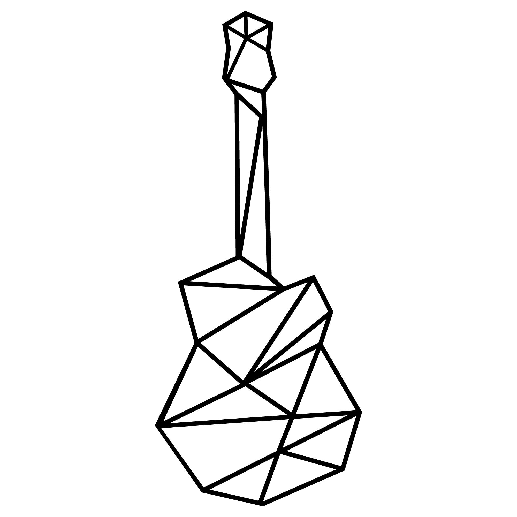 Guitar in Schwarz präsentiert im Onlineshop von KAQTU Design AG. Wanddeko ist von Wallity