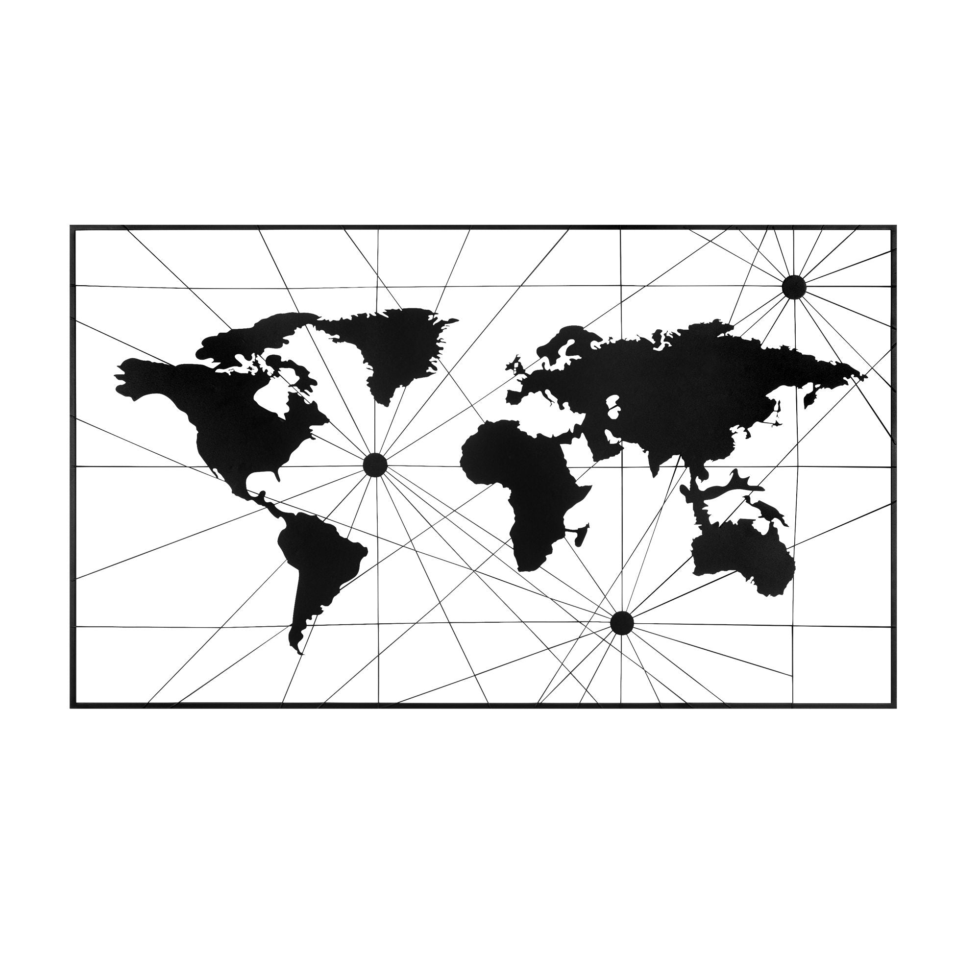 World Map 16 in Schwarz präsentiert im Onlineshop von KAQTU Design AG. Wanddeko ist von Wallity