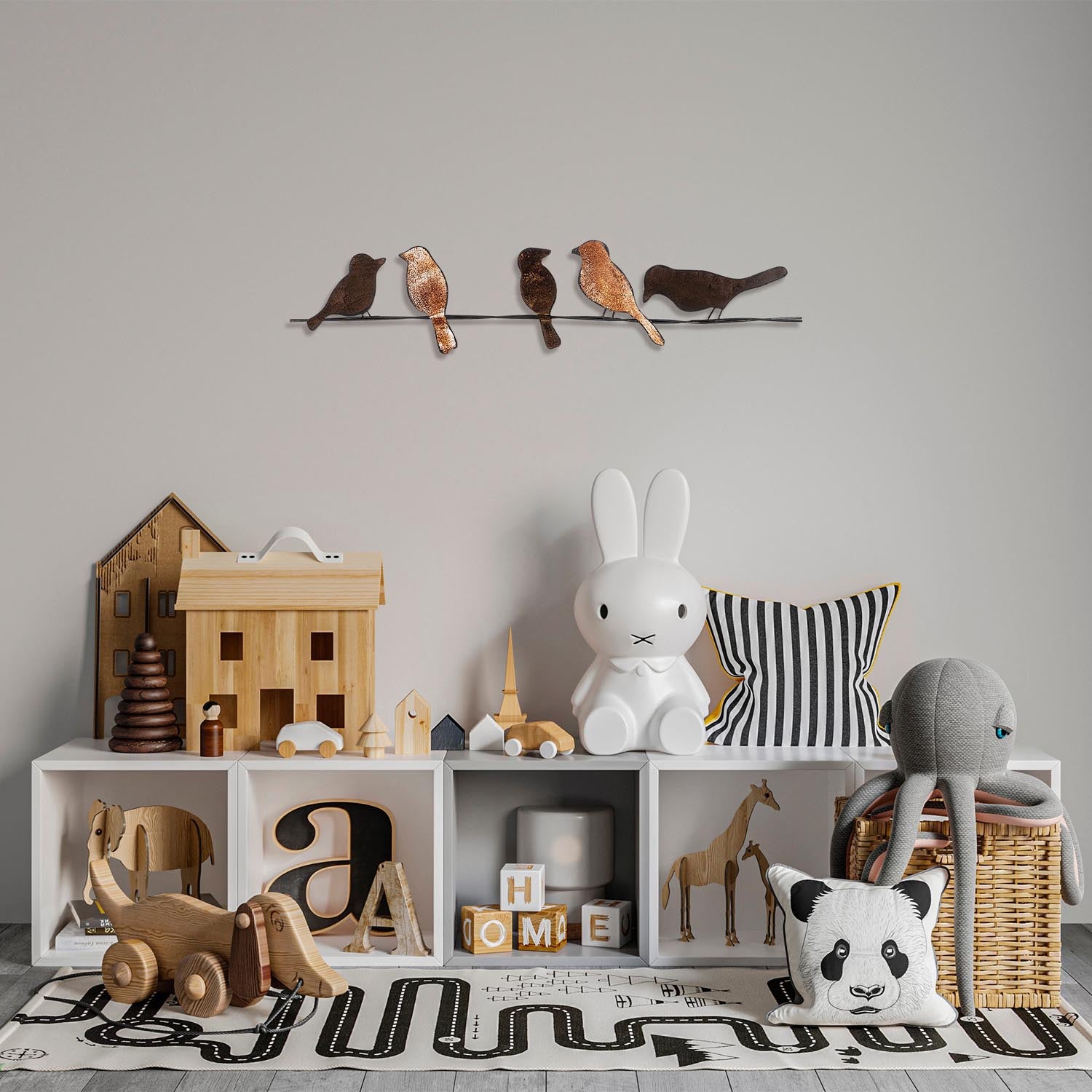 Entdecken Sie die einzigartige Muhabbet Wanddeko von Wallity – ein handgemaltes Metallkunstwerk, das Ihrem Raum Farbe und Eleganz verleiht.