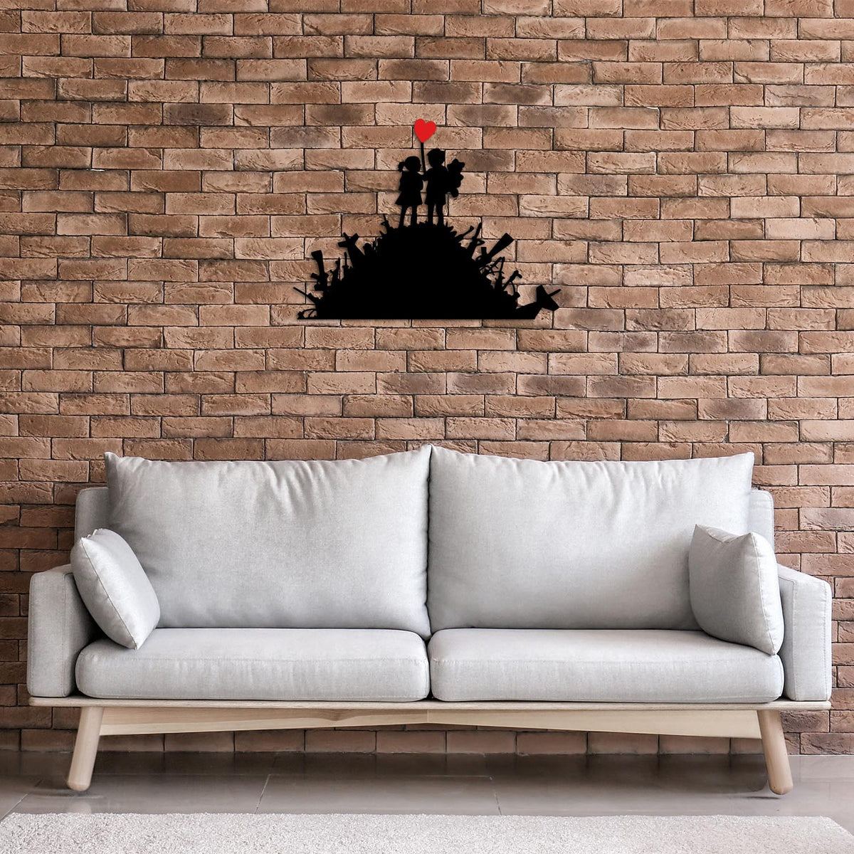Banksy Wanddeko - Schwarz Rot in Schwarz Rot präsentiert im Onlineshop von KAQTU Design AG. Wanddeko ist von Wallity