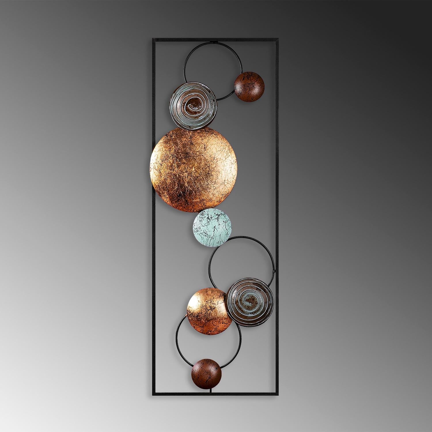 Entdecken Sie die mehrfarbige Textured Wanddeko von Wallity – ein handgefertigtes Metallkunstwerk, das jedem Raum Stil und Charakter verleiht.