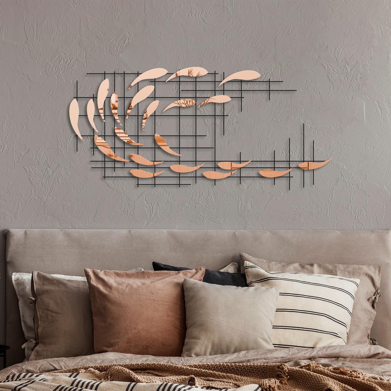 Entdecken Sie die mehrfarbige Sheen Wanddeko von Wallity – ein stilvolles Metallkunstwerk, das jeden Raum mit Eleganz und Charme bereichert.