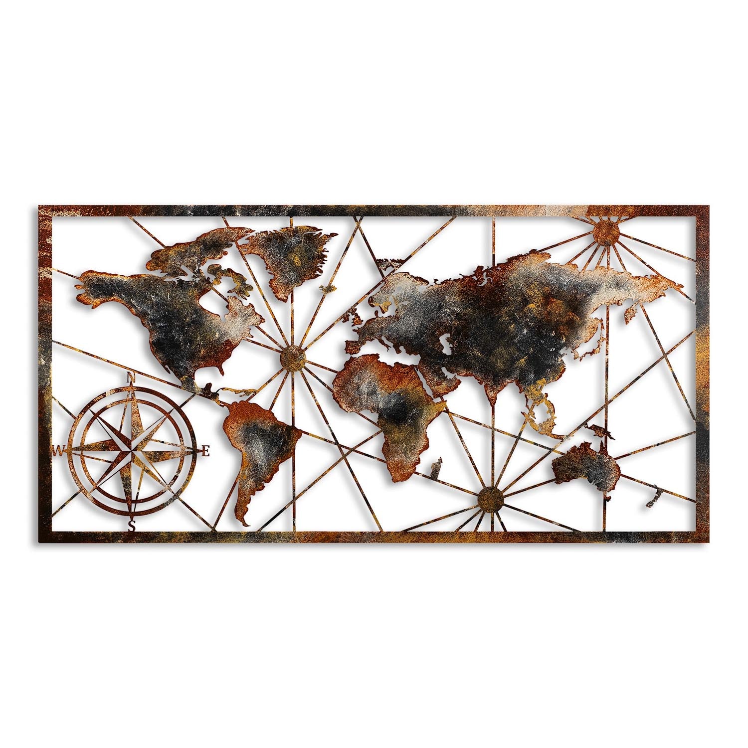 World Map Large - 3 in Mehrfarbig präsentiert im Onlineshop von KAQTU Design AG. Wanddeko ist von Wallity
