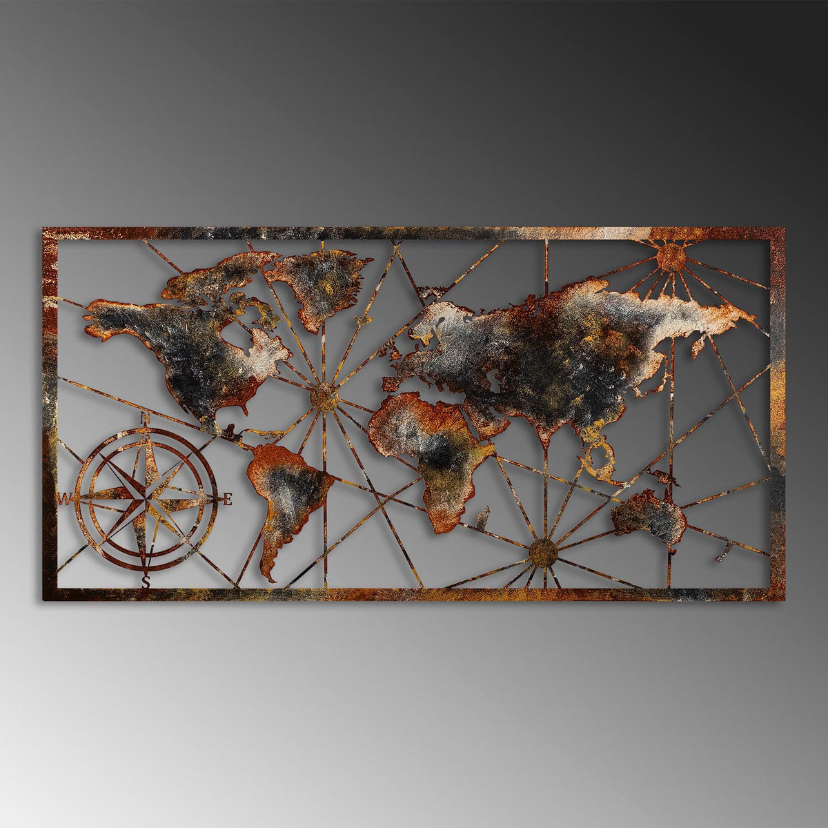 World Map Large Wanddeko - Mehrfarbig in Mehrfarbig präsentiert im Onlineshop von KAQTU Design AG. Wanddeko ist von Wallity