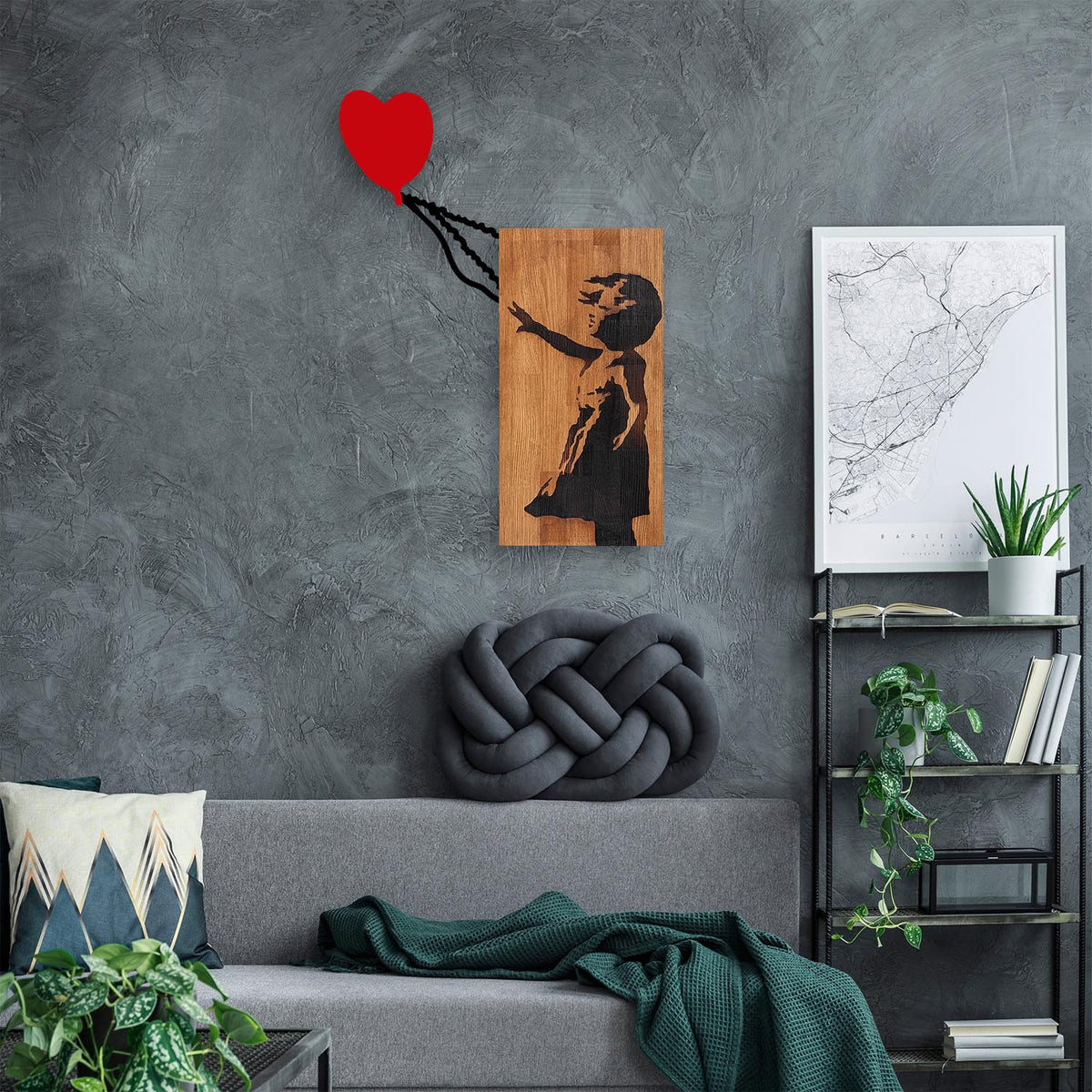 Banksy Wanddeko - Walnuss Schwarz in Walnuss Schwarz präsentiert im Onlineshop von KAQTU Design AG. Wanddeko ist von Wallity