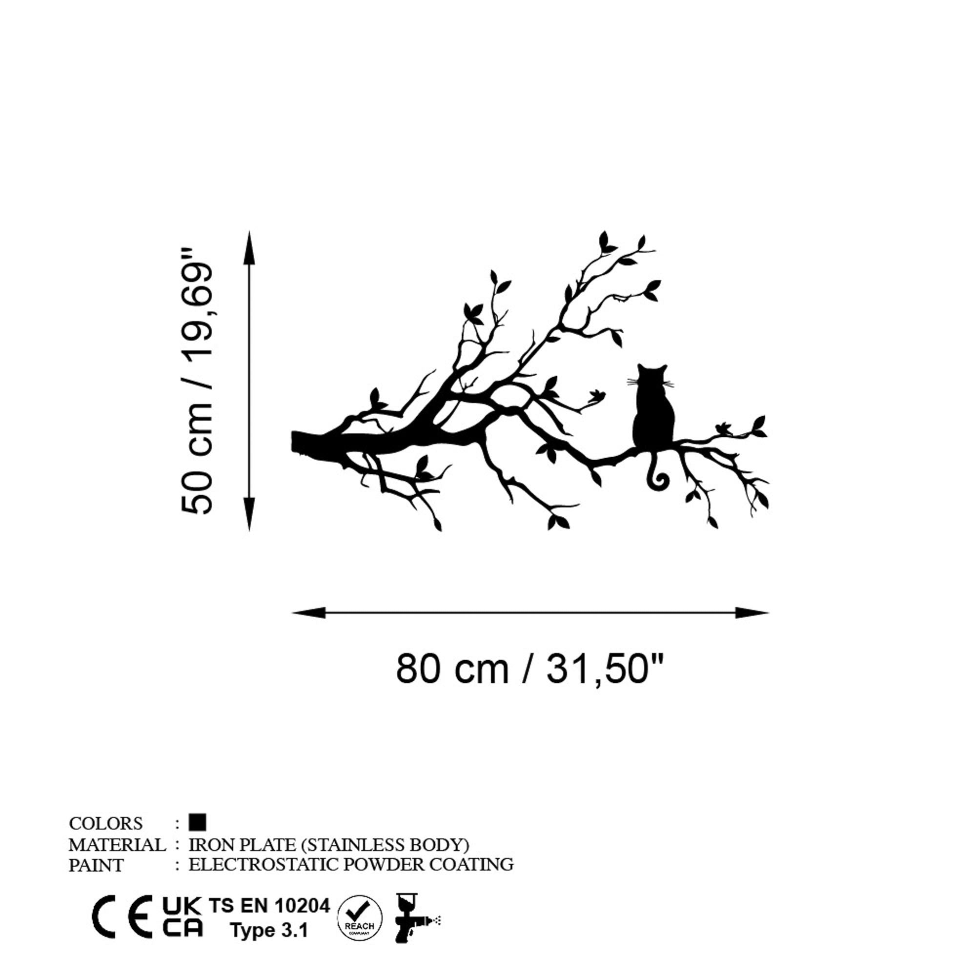 Verwandeln Sie Ihr Zuhause mit der Cat 12 Wanddeko von Wallity in edlem Schwarz. Hochwertiges Metall, zeitloses Design und einfache Montage.