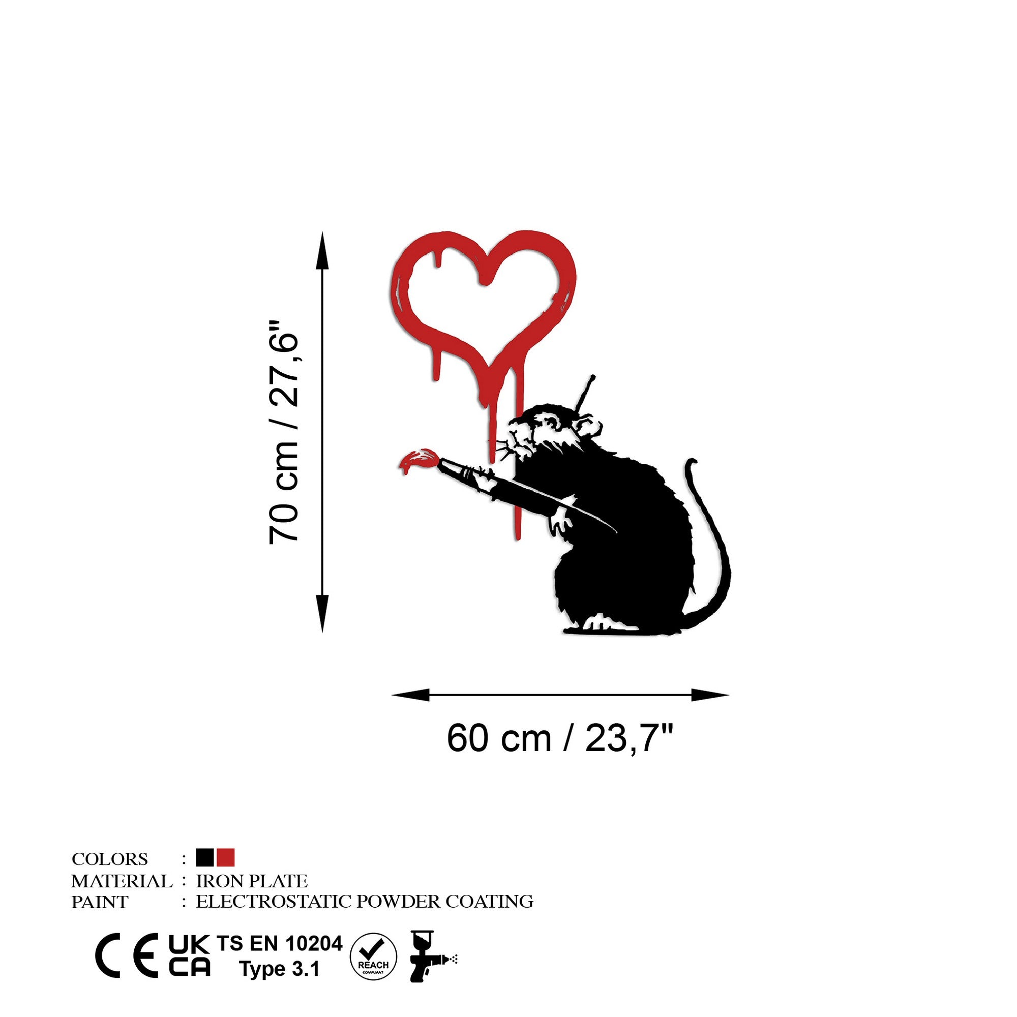 Verwandeln Sie Ihr Zuhause mit der Banksy Metal 8 Wanddeko in Weiß von Wallity. Dieses stilvolle Metallaccessoire ist ein echter Blickfang und verleiht jedem Raum Eleganz.