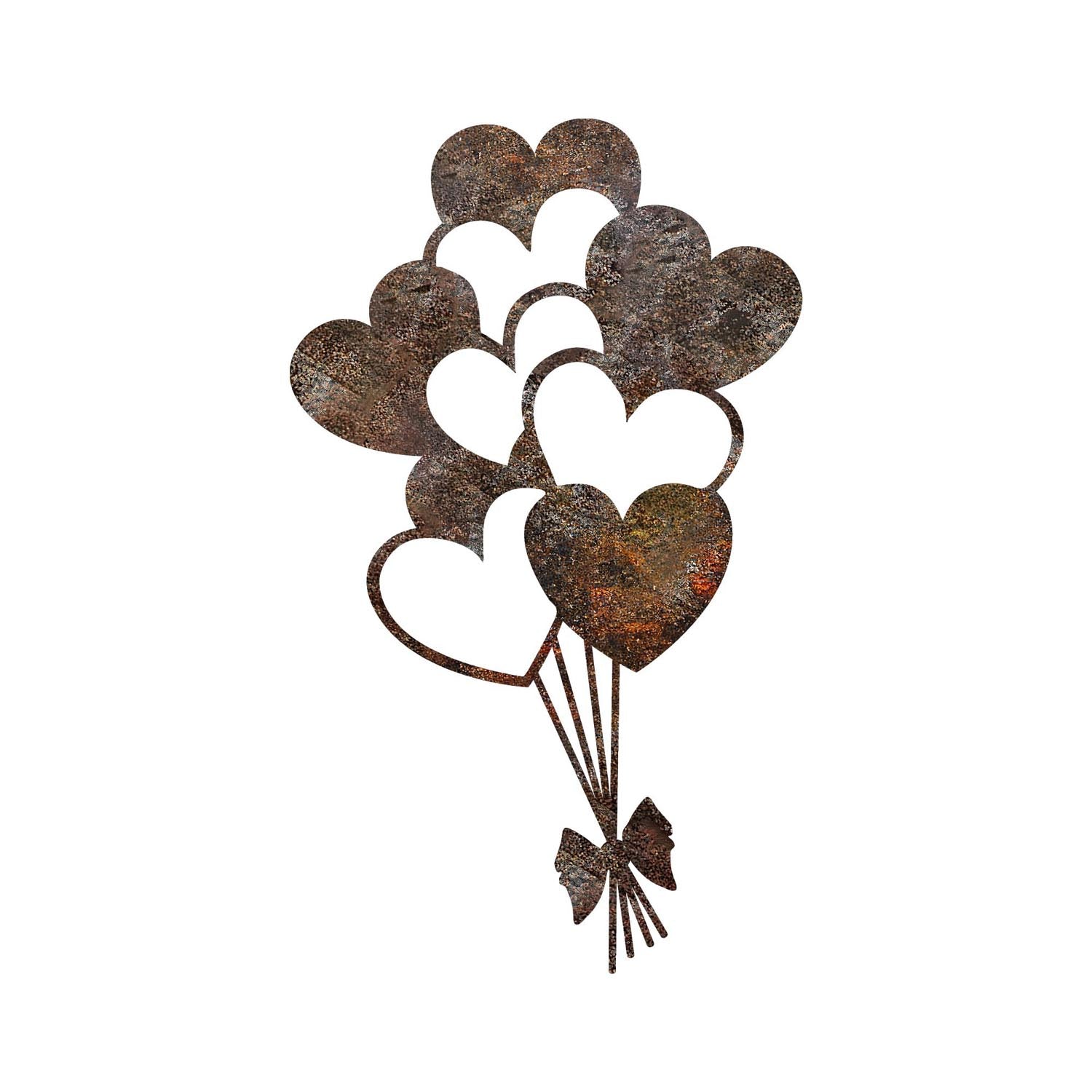Verleihen Sie Ihrem Wohnraum mit der handbemalten Wanddeko Rusty Heart 1 von Wallity einen eleganten Vintage-Charme aus Metall.