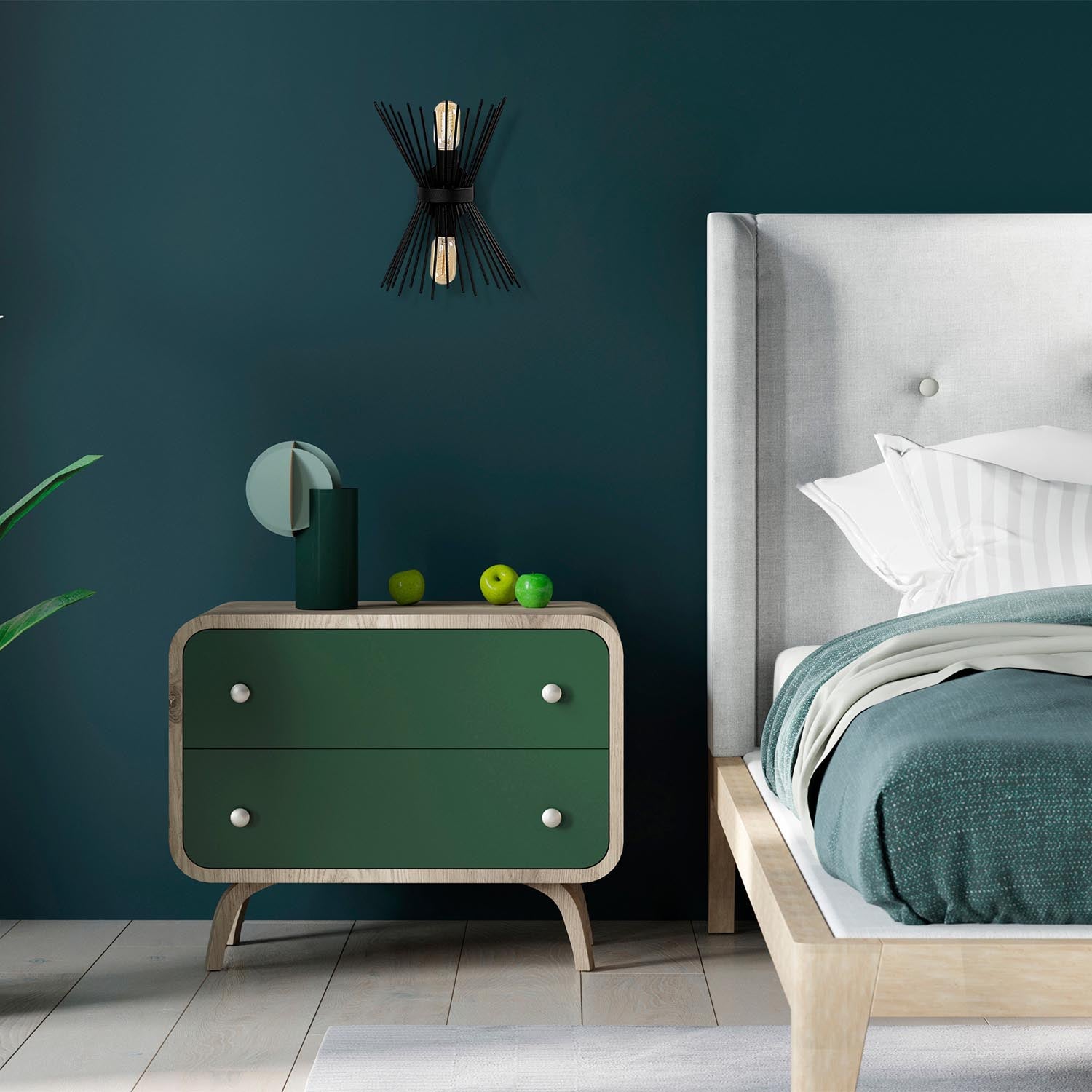 Lampada da parete kirpi - nero