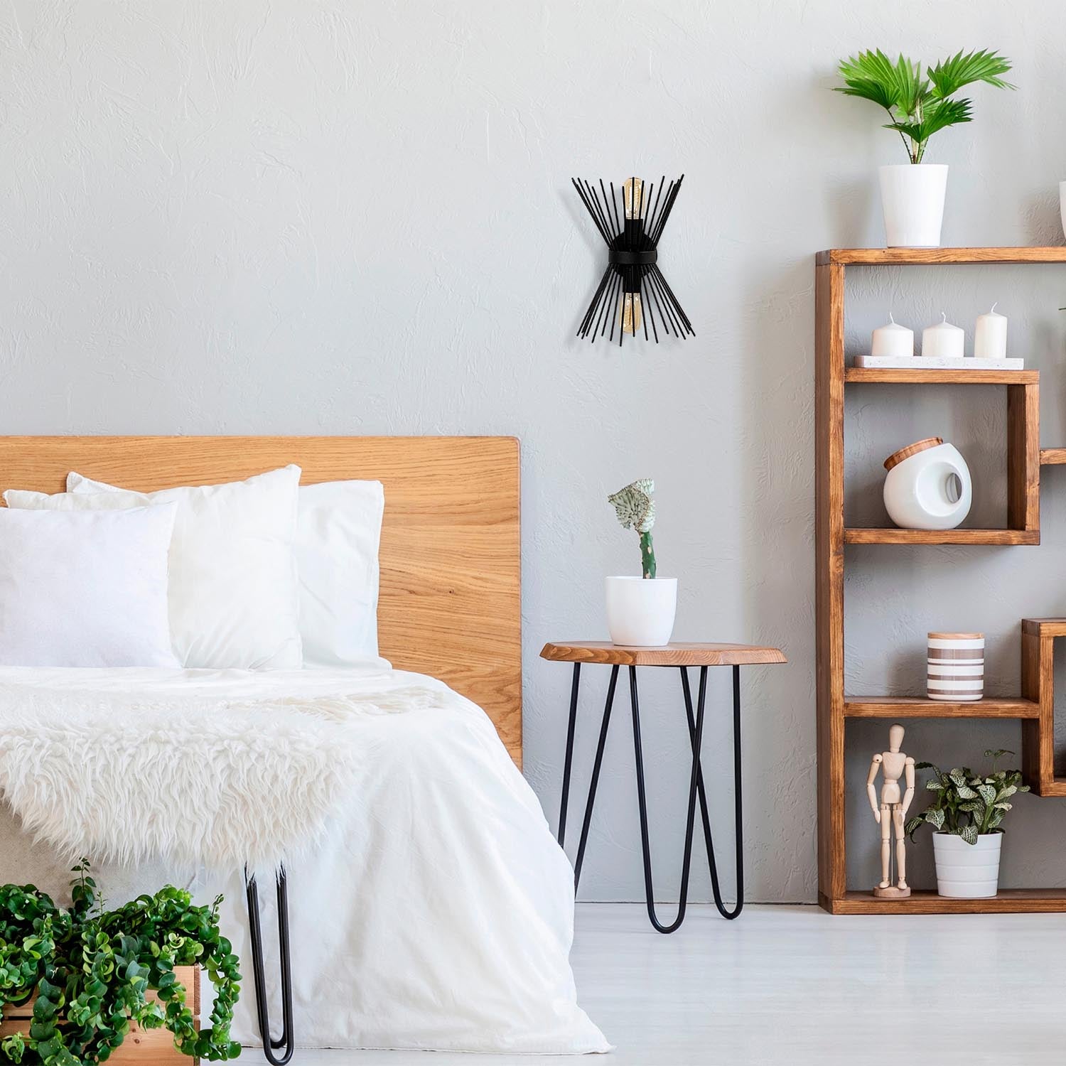 Lampada da parete kirpi - nero