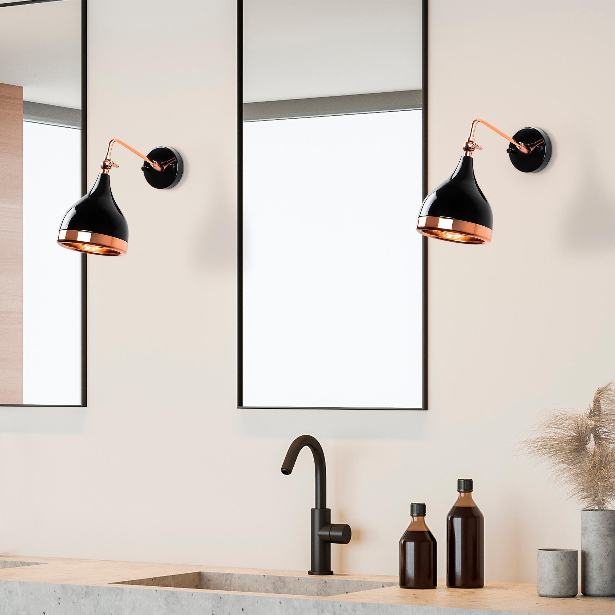 Entdecken Sie die Yıldo Wandleuchte in Schwarz und Kupfer von Opviq. Elegantes Design, warmes Licht und perfekte Akzente für Ihr Zuhause.