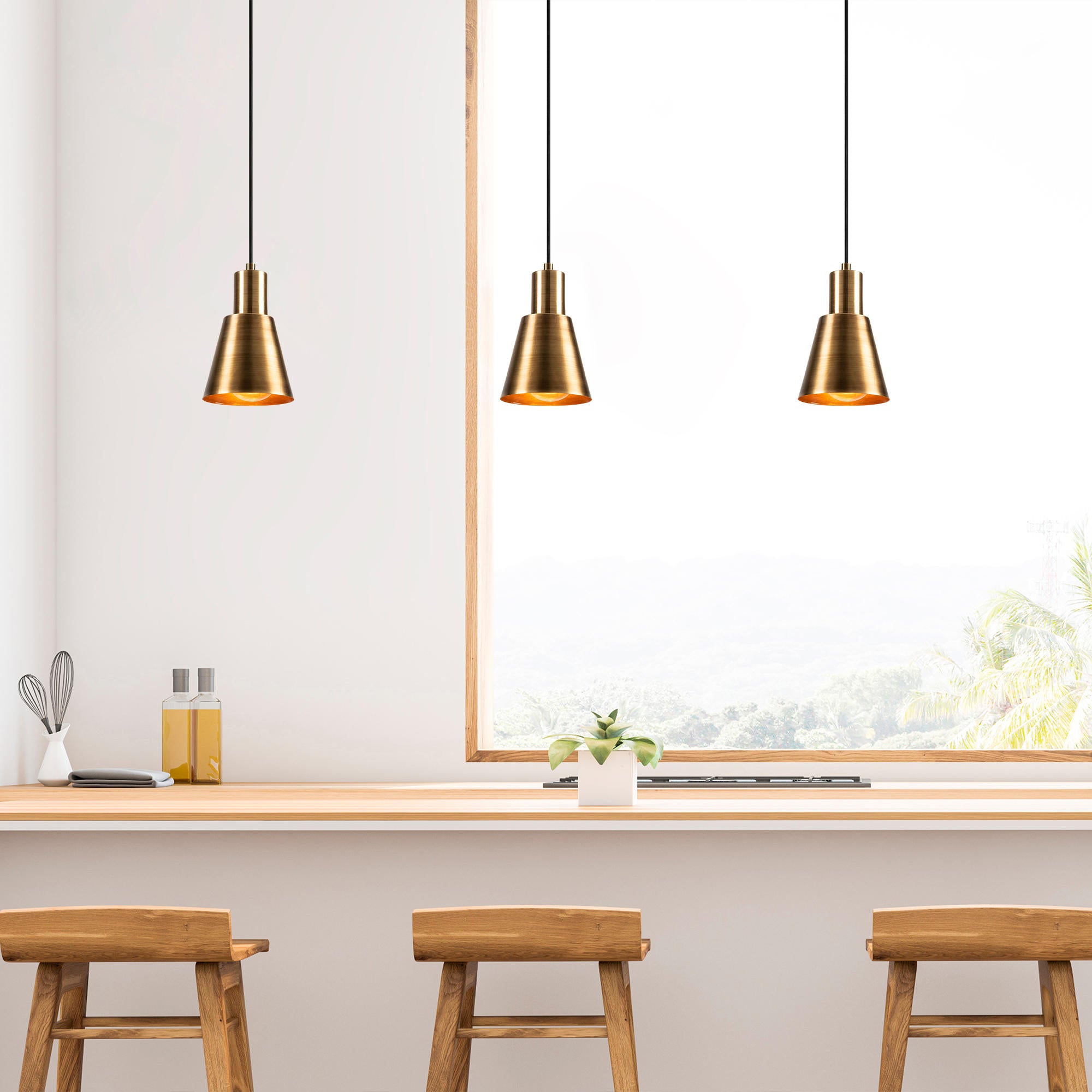 Entdecken Sie die elegante Kem Pendelleuchte in Gold und Schwarz von Opviq. Perfekt für stilvolle Akzente in jedem Raum.