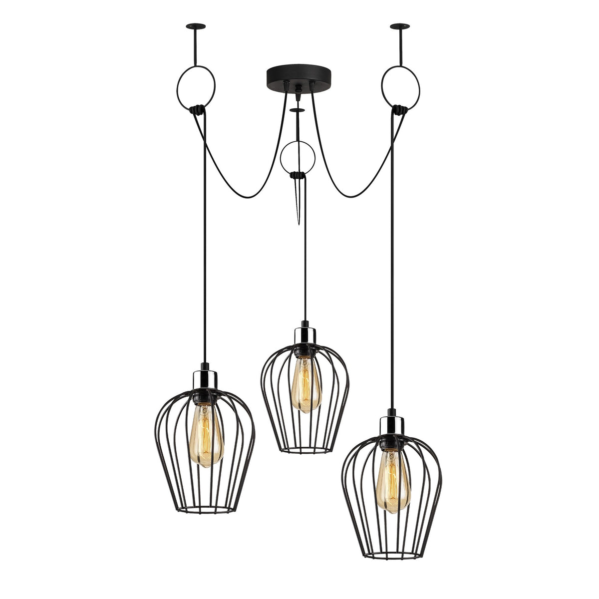 Tel Pendellampe - Schwarz in Schwarz präsentiert im Onlineshop von KAQTU Design AG. Pendelleuchte ist von Opviq