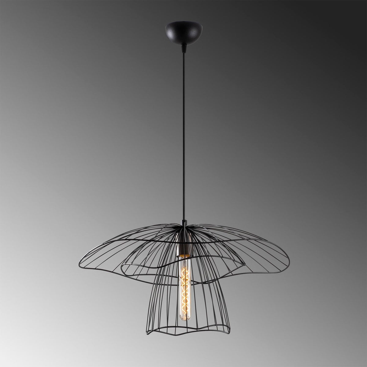 Tel Pendellampe - Schwarz in Schwarz präsentiert im Onlineshop von KAQTU Design AG. Pendelleuchte ist von Opviq