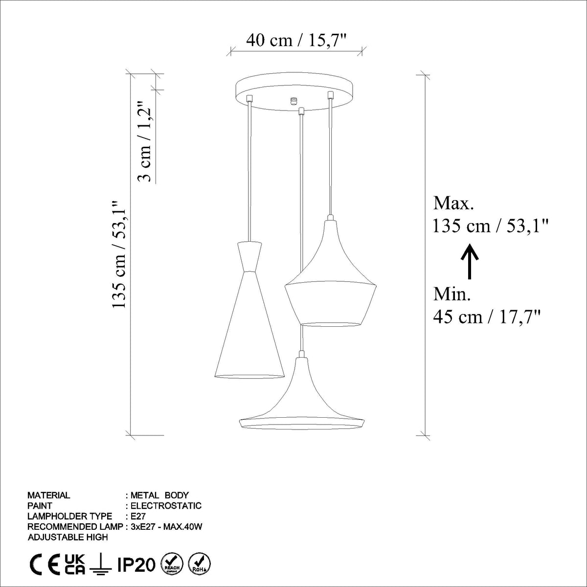 Tom Pendellampe - Minze in Minze präsentiert im Onlineshop von KAQTU Design AG. Pendelleuchte ist von Opviq