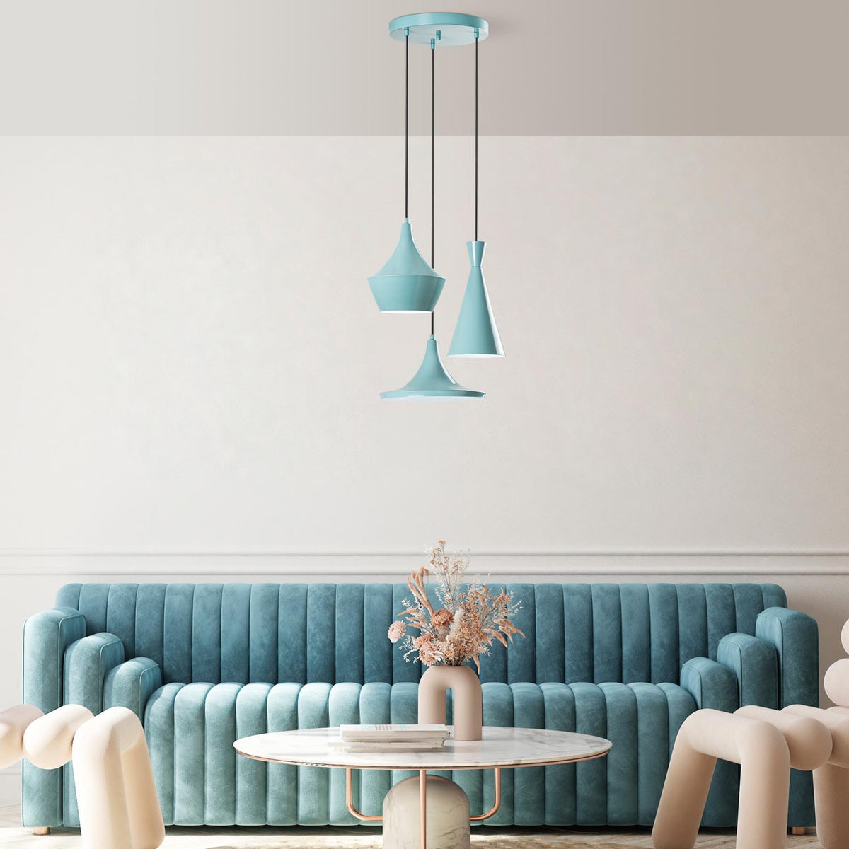 Tom Pendellampe - Türkis in Türkis präsentiert im Onlineshop von KAQTU Design AG. Pendelleuchte ist von Opviq