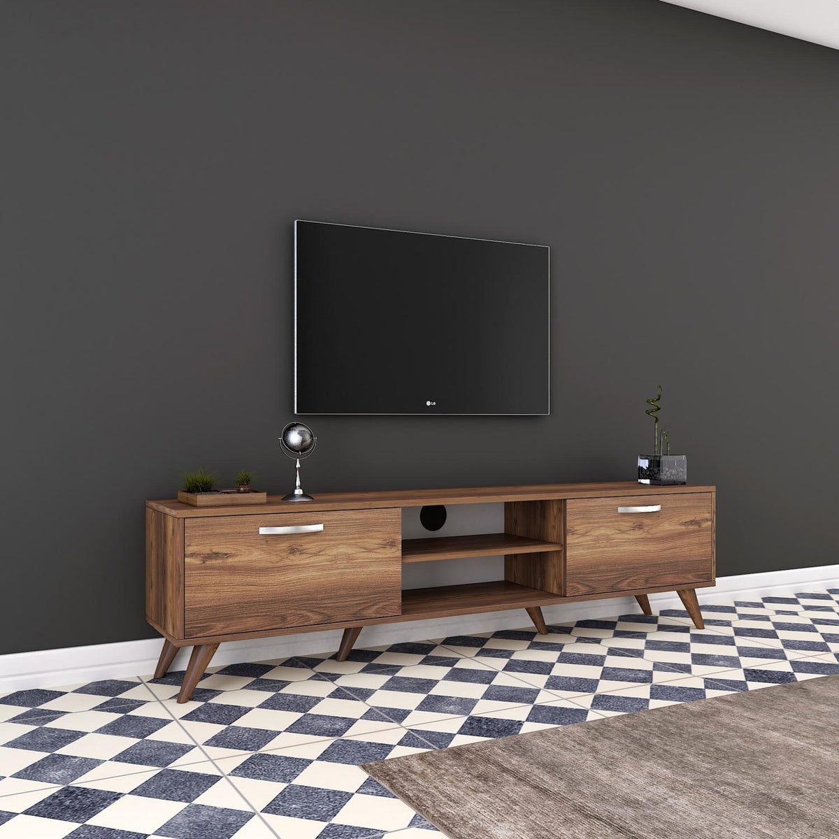 A9 Sideboard - Walnuss in Walnuss präsentiert im Onlineshop von KAQTU Design AG. Sideboard ist von Hanah Home
