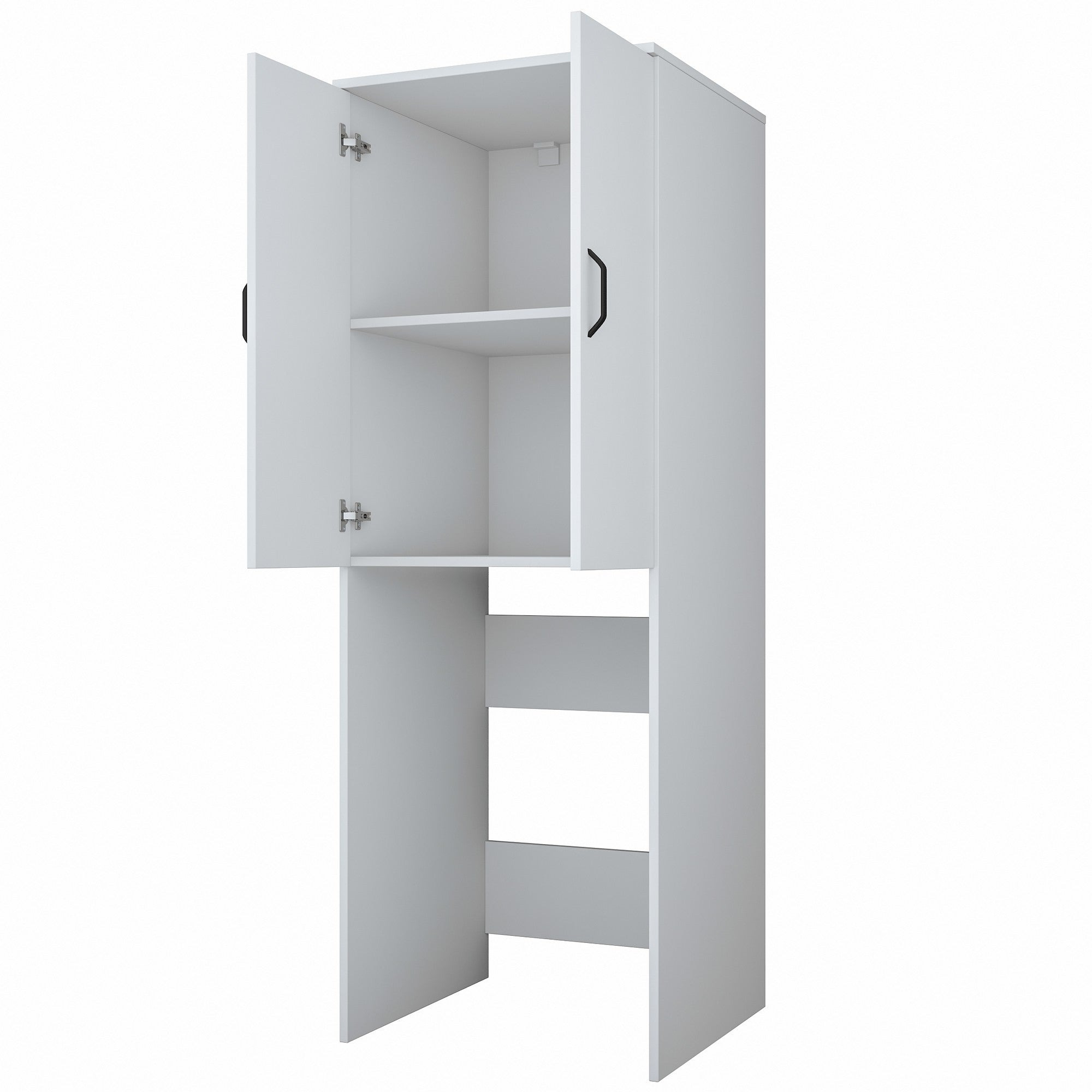 Optimieren Sie Ihre Waschküche mit dem KD110 Standregal von Hanah Home in strahlendem Weiß – für mehr Stauraum und modernes Design.