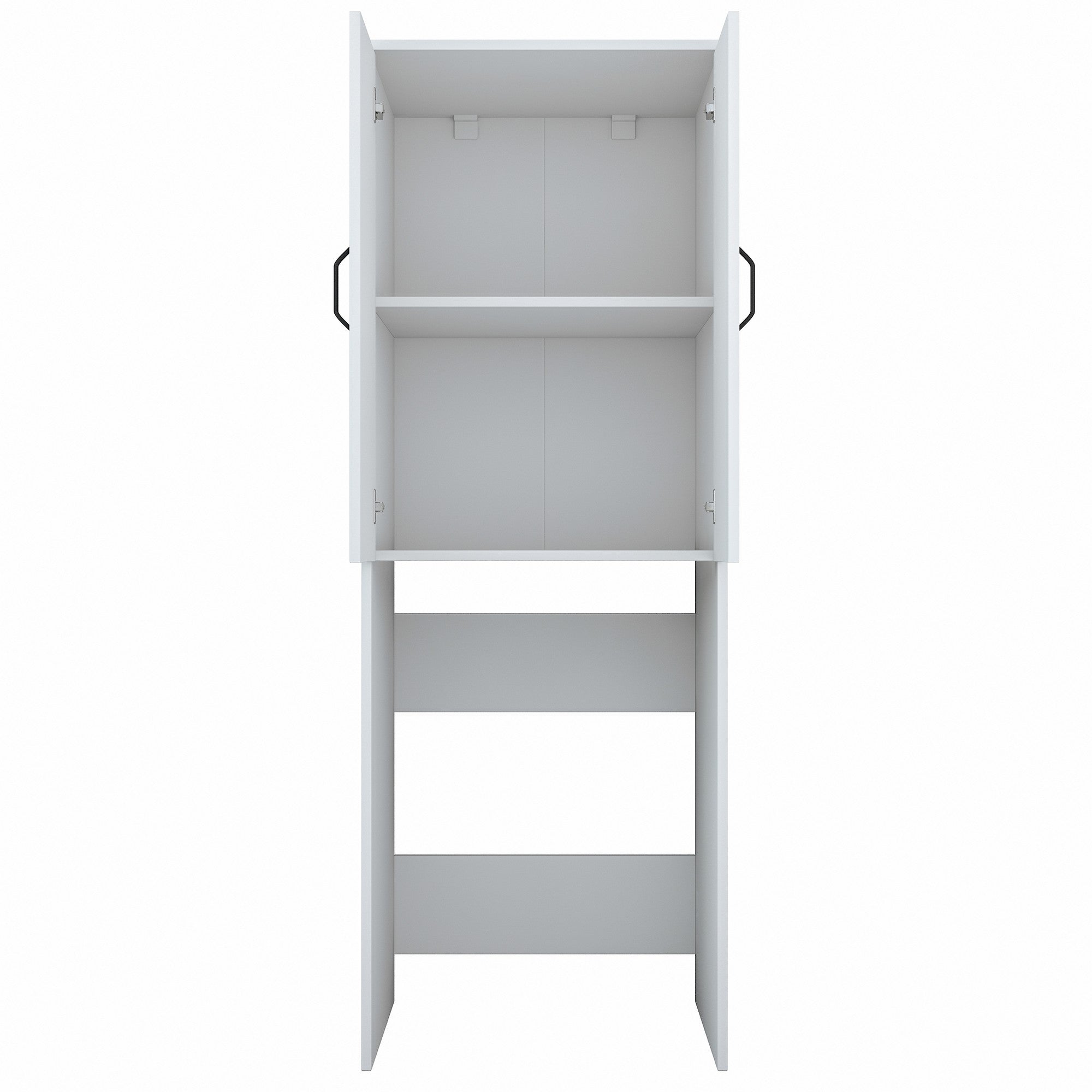 Optimieren Sie Ihre Waschküche mit dem KD110 Standregal von Hanah Home in strahlendem Weiß – für mehr Stauraum und modernes Design.