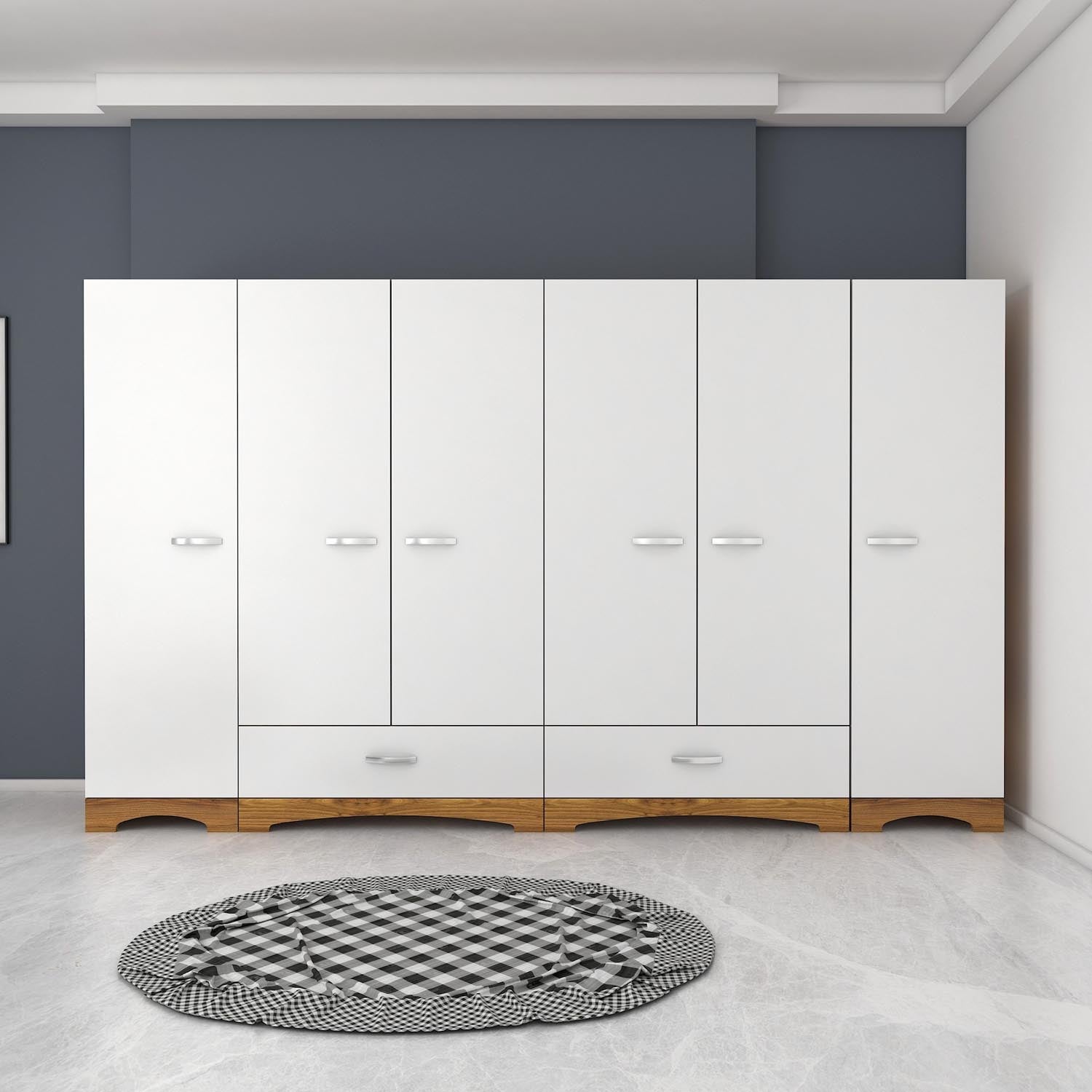 F4 - 524 in Weisser Walnuss präsentiert im Onlineshop von KAQTU Design AG. Garderobe ist von Hanah Home