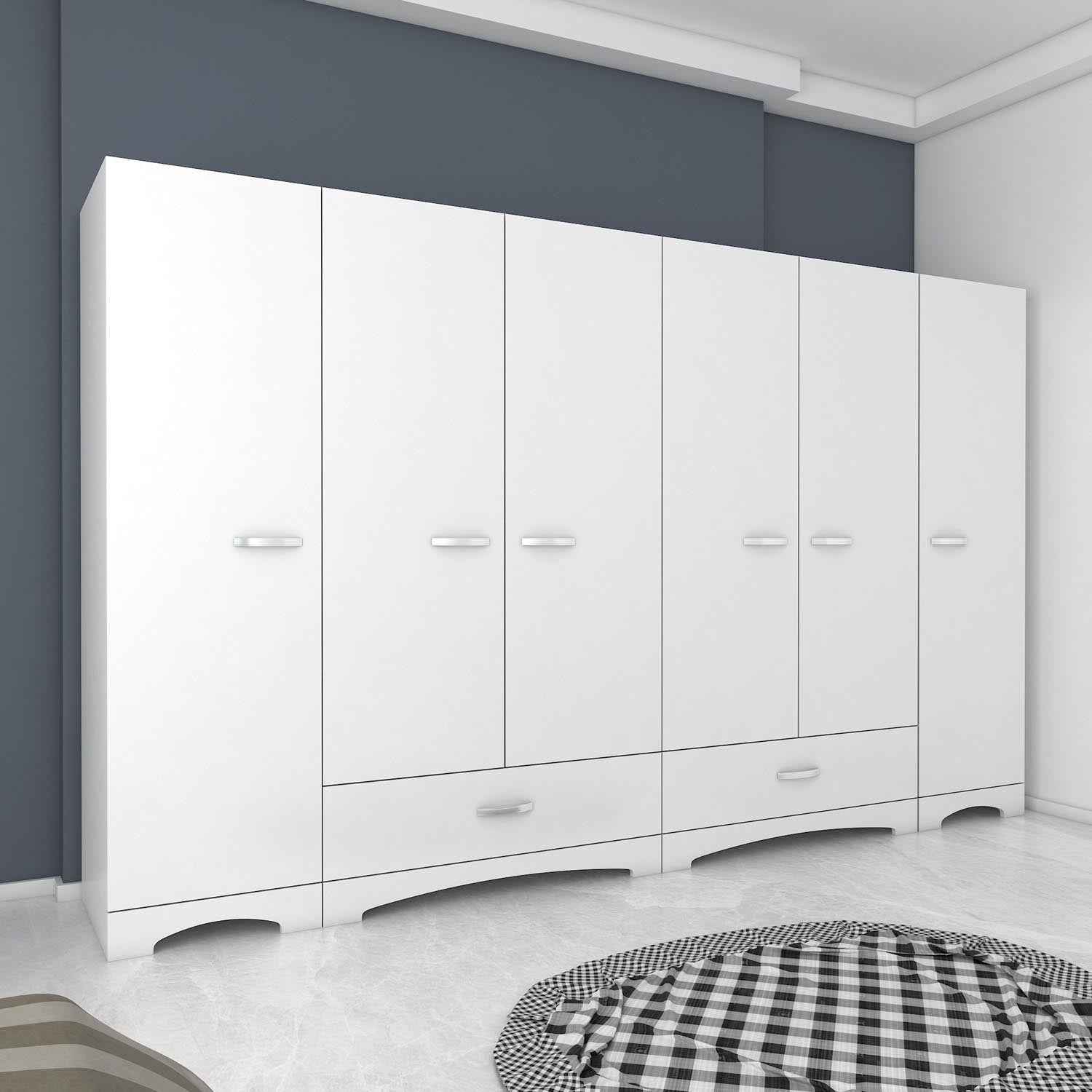 Verleihen Sie Ihrem Raum mit der F4 Garderobe von Hanah Home in Weiß einen Hauch von Eleganz. Praktisch und stilvoll für optimale Ordnung.