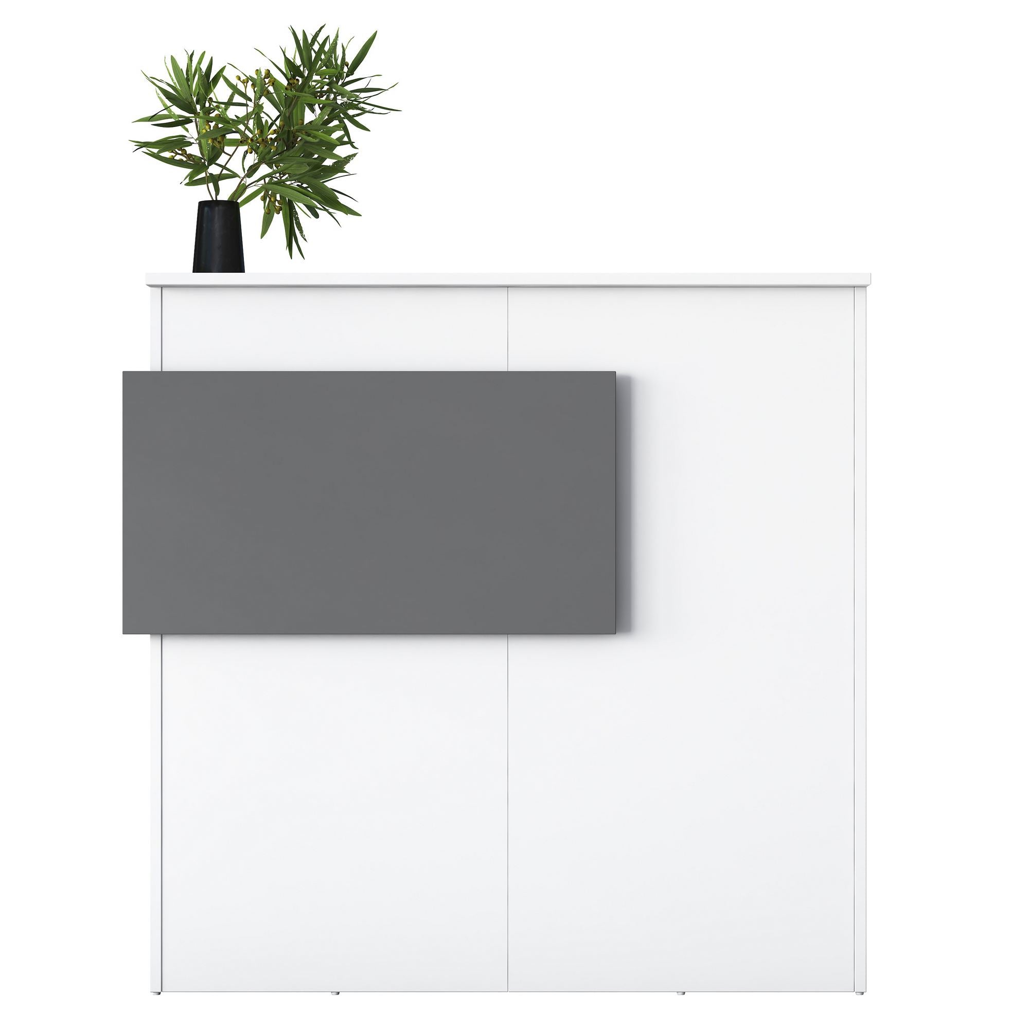 Moderner Empfangstisch MA102 in Weiß und Marmor von Hanah Home. Perfekt für einladende Büros und Empfangsbereiche, robust und stilvoll.