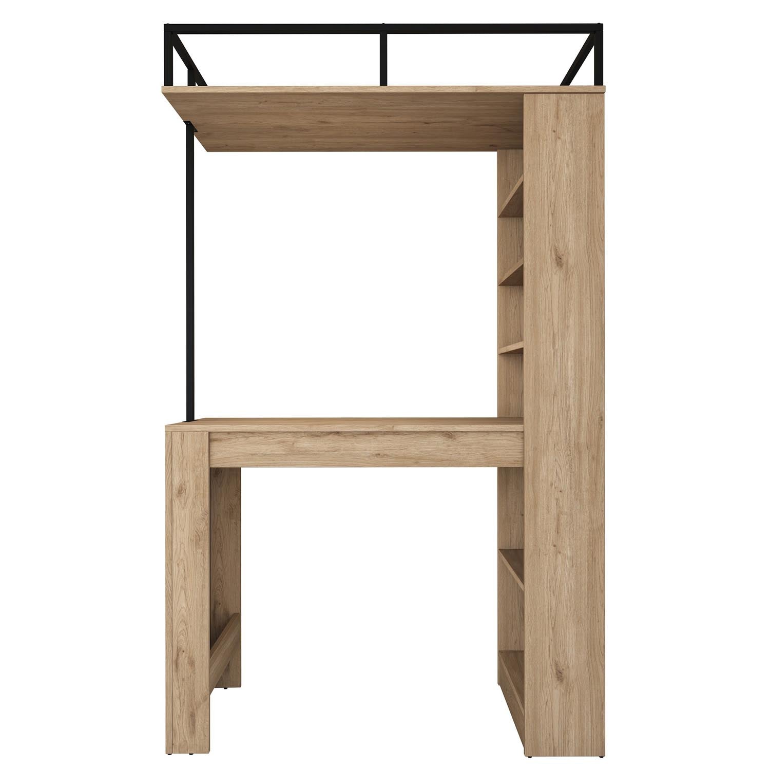 Stilvoller JA117 Esstisch in Walnuss Schwarz von Hanah Home. Perfekt für jeden Essbereich, bietet er Eleganz und praktische Stauraumlösungen.