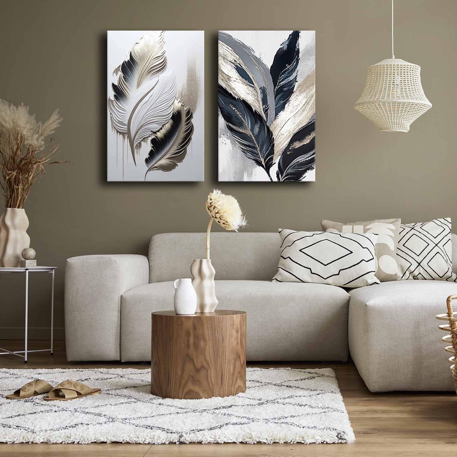 Entdecken Sie das mehrfarbige 2P4570GSC-016 von Wallity – ein stilvolles Leinwandgemälde, das jeden Raum in ein elegantes Kunstwerk verwandelt.