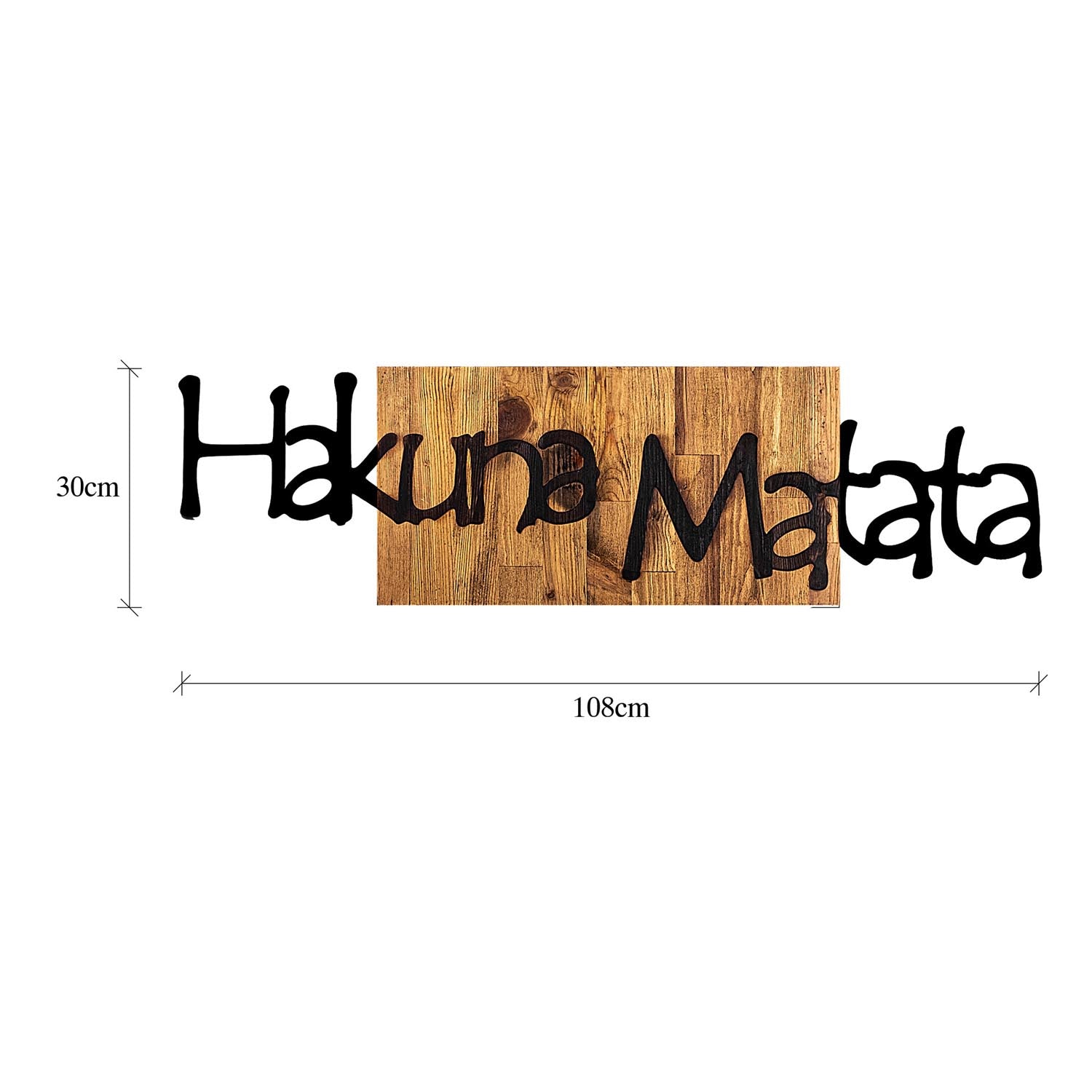 Gestalten Sie Ihr Zuhause mit der eleganten Wanddeko "Hakuna Matata 4" von Wallity. Hochwertiges Holz in Schwarz und hellwalnuss bringt zeitlose Schönheit und Individualität in jeden Raum.