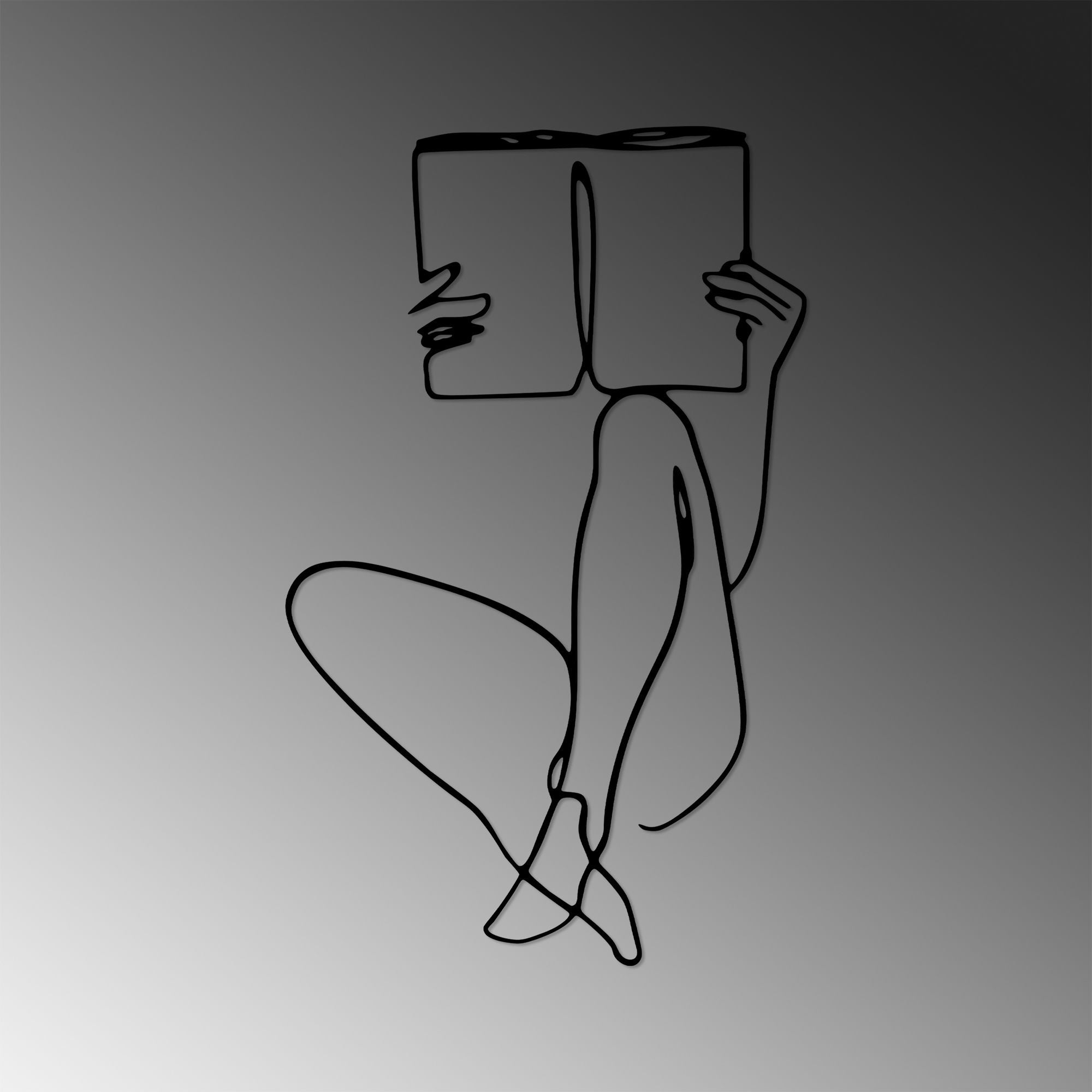 Book Reading - 494 in Schwarz präsentiert im Onlineshop von KAQTU Design AG. Wanddeko ist von Wallity