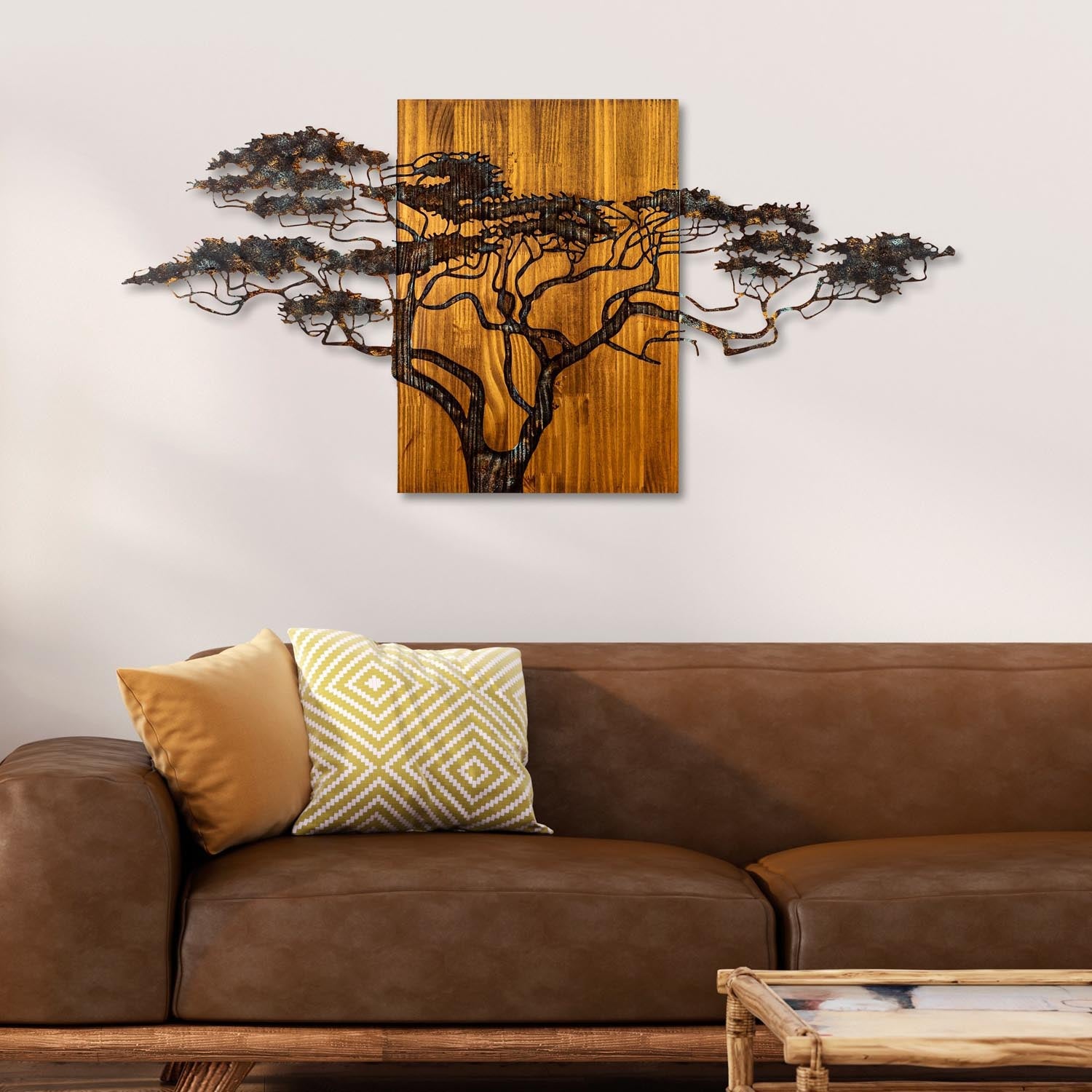 Gestalten Sie Ihre Wände mit der einzigartigen Acacia Tree Wanddeko von Wallity. Handgefertigt aus echtem Holz, bringt sie Farbe und Stil in Ihr Zuhause!