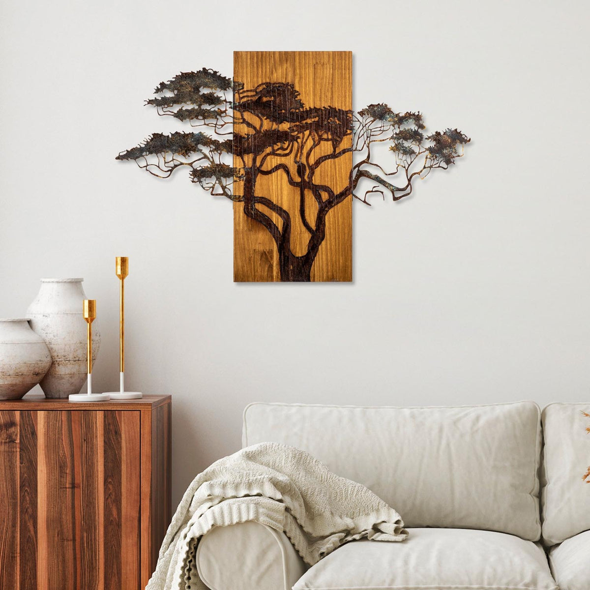 Acacia Tree Wanddeko - Mehrfarbig in Mehrfarbig präsentiert im Onlineshop von KAQTU Design AG. Wanddeko ist von Wallity