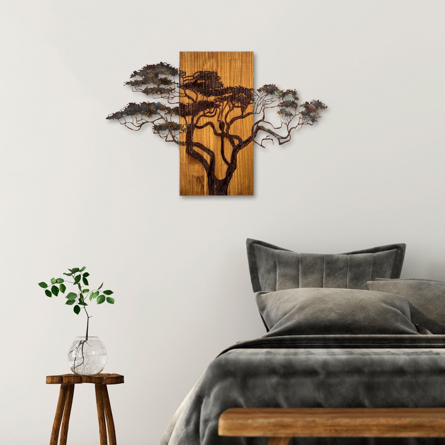 Verleihen Sie Ihrem Zuhause mit der Acacia Tree Wanddeko von Wallity einen Hauch von Natur und Stil – ein handgemachtes Meisterwerk aus echtem Holz!