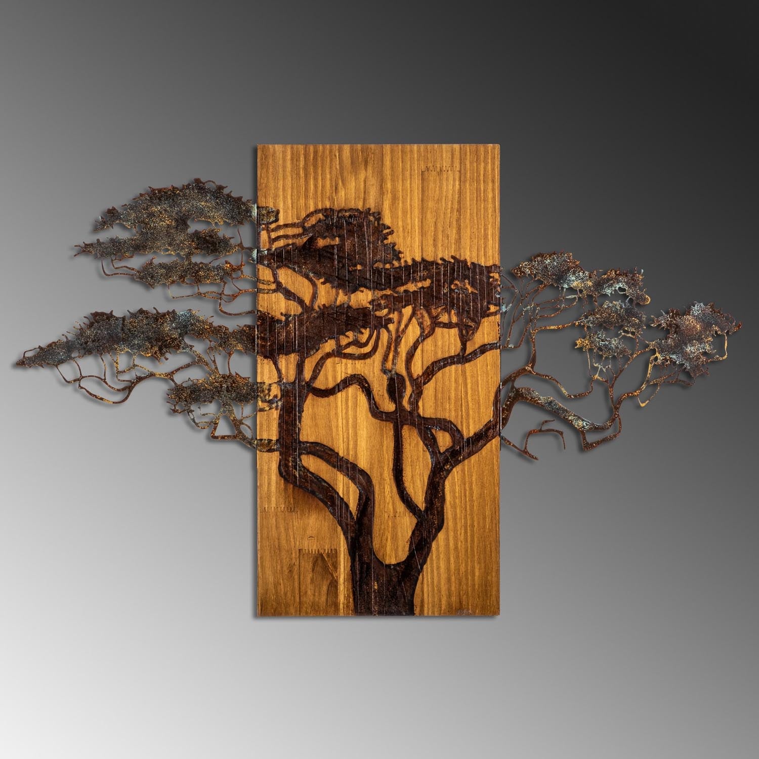 Entdecken Sie die Acacia Tree Wanddeko von Wallity – ein einzigartiges, handgefertigtes Kunstwerk aus echtem Holz, das jedem Raum Eleganz verleiht!