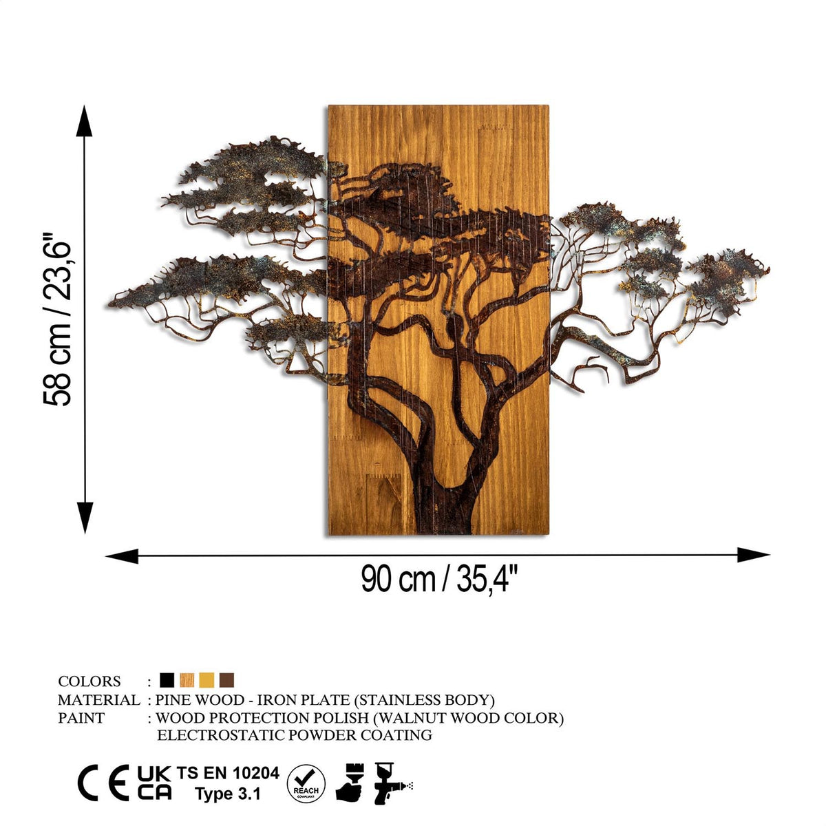 Acacia Tree Wanddeko - Mehrfarbig in Mehrfarbig präsentiert im Onlineshop von KAQTU Design AG. Wanddeko ist von Wallity