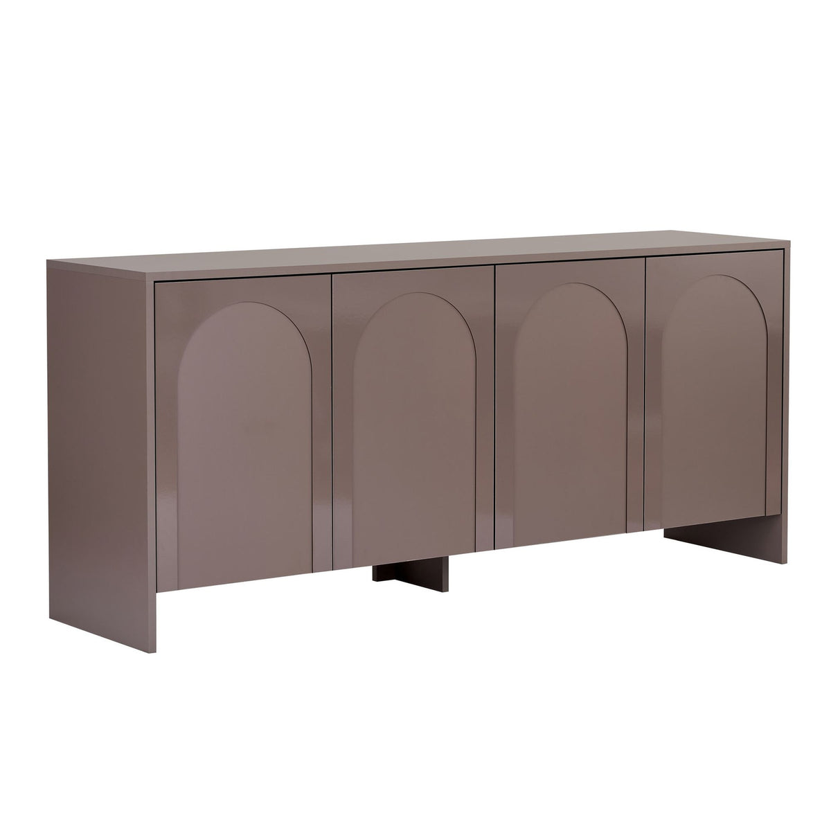 Konsolentisch Arlen Atlas von Nordure in Braun, Gestell aus melaminbeschichteter Spanplatte, Frontplatte aus Spanplatte/MDF, geometrische Form.