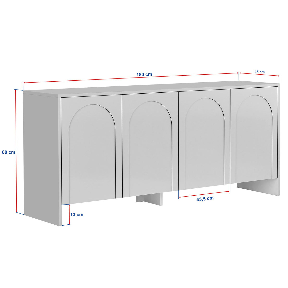 Konsolentisch Arlen Atlas von Nordure in Braun, Gestell aus melaminbeschichteter Spanplatte, Frontplatte aus Spanplatte/MDF, geometrische Form.