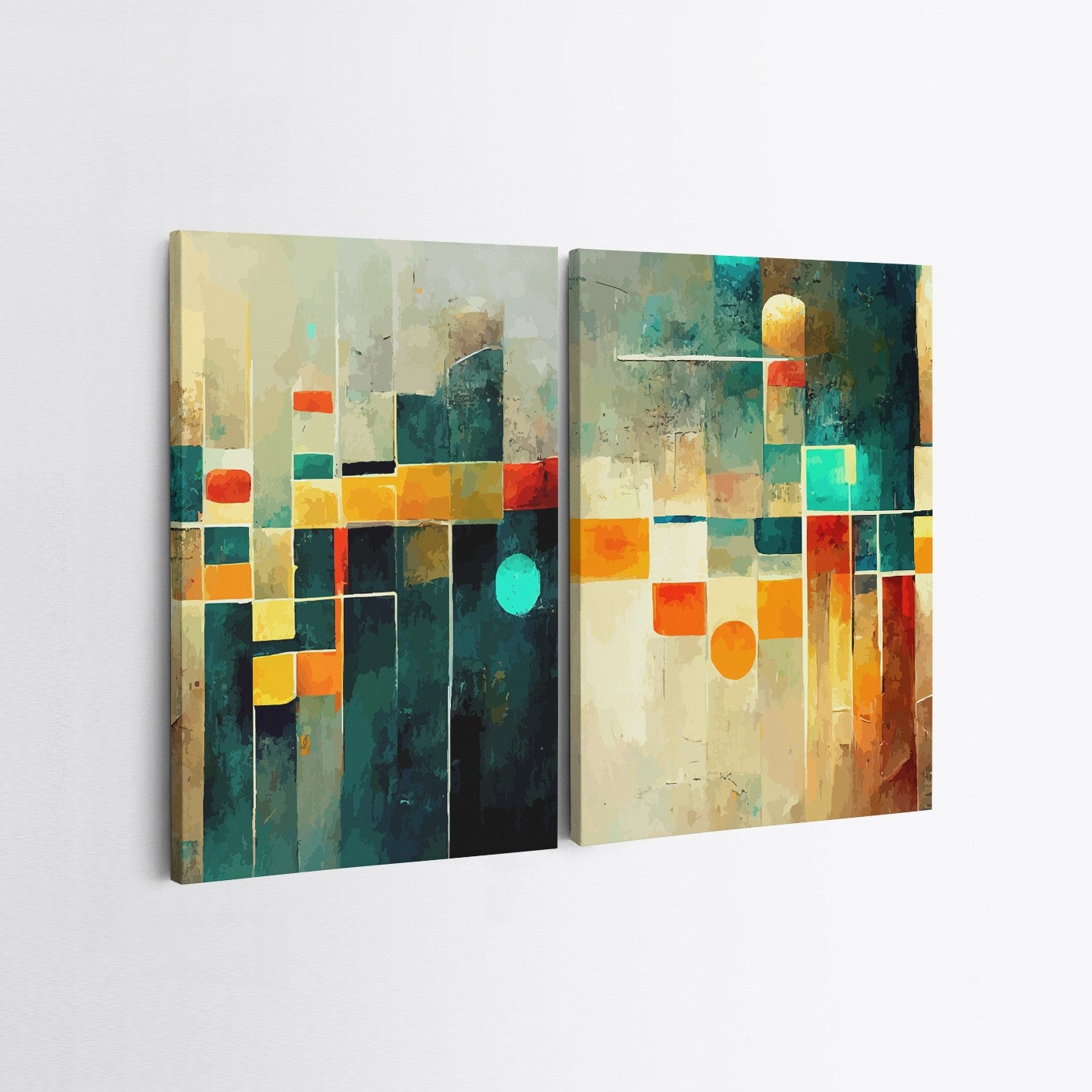 Verleihen Sie Ihrem Zuhause mit dem mehrfarbigen Leinwandbild 2KNV4318 von Wallity einen Hauch von Eleganz. Ideal für jeden Raum!