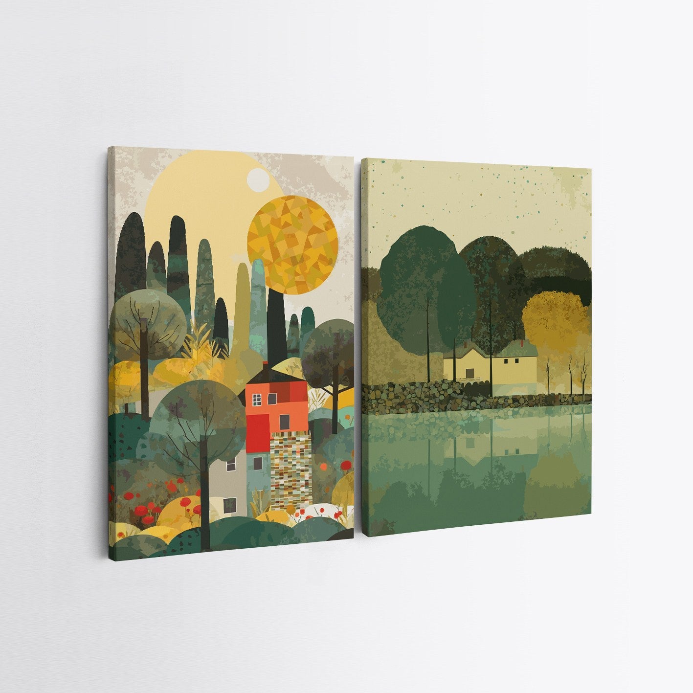 Verleihen Sie Ihrem Zuhause mit dem mehrfarbigen Leinwandbild 2KNV4339 von Wallity einen Hauch von Eleganz. Kunstvoll gestaltet, zieht es alle Blicke auf sich.