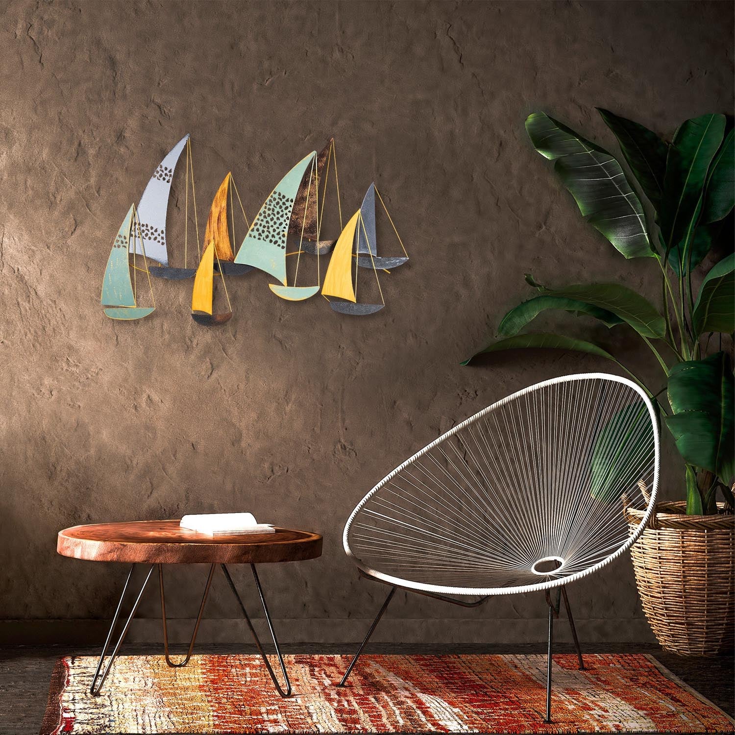 Verleihen Sie Ihrem Zuhause mit der Yavuz Wanddeko von Wallity einen Hauch von Stil. Dieses handbemalte Metallstück begeistert durch filigrane Details und langlebige Qualität.