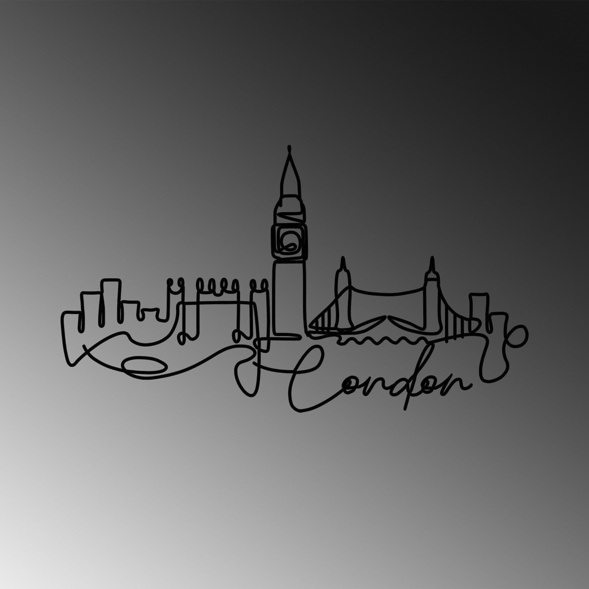 Verleihen Sie Ihrem Zuhause mit der London Wanddeko in Schwarz von Wallity einen Hauch von Eleganz und Stil – ein zeitloses Metallkunstwerk für jeden Raum.