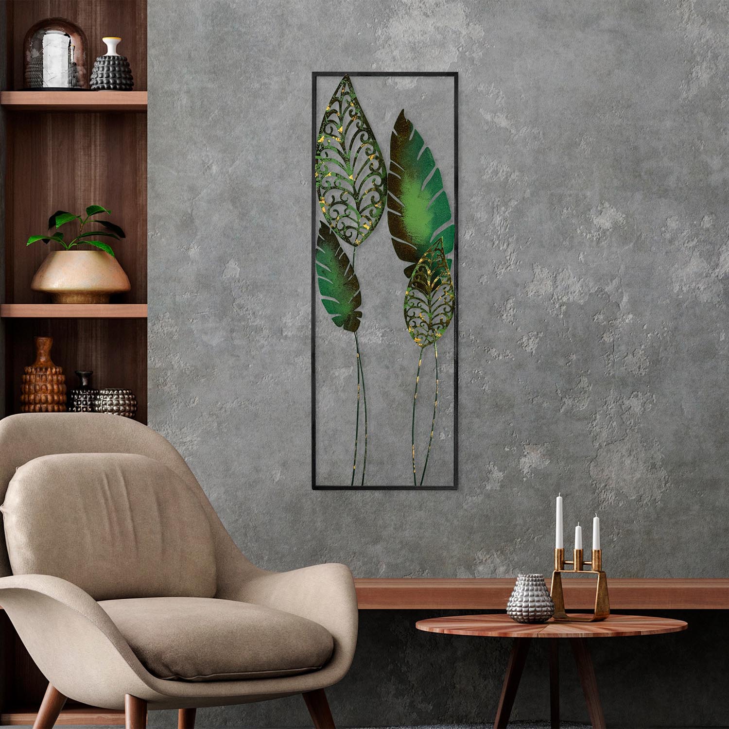 Gestalten Sie Ihre Wände neu mit der Nezgep 3 Wanddeko von Wallity. Dieses handgefertigte Metallkunstwerk bringt Farbe und Individualität in jeden Raum.