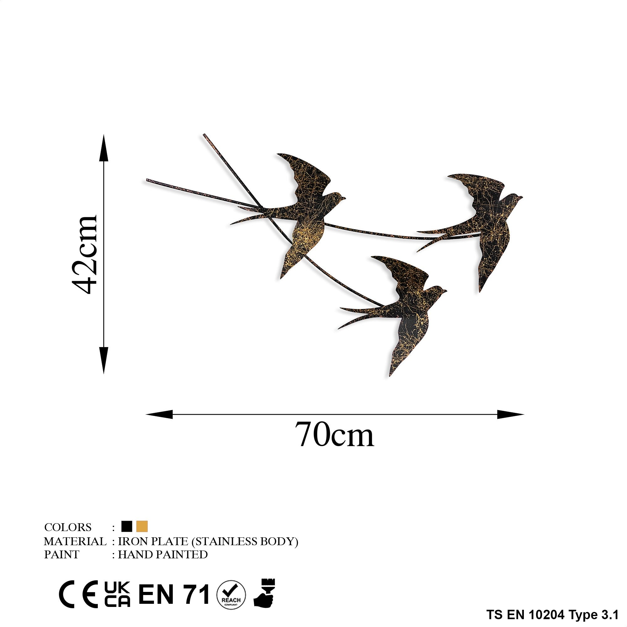 Entdecken Sie die Wallow 2 Wanddeko von Wallity – ein einzigartiges, handgefertigtes Metallkunstwerk, das jedem Raum Eleganz verleiht.