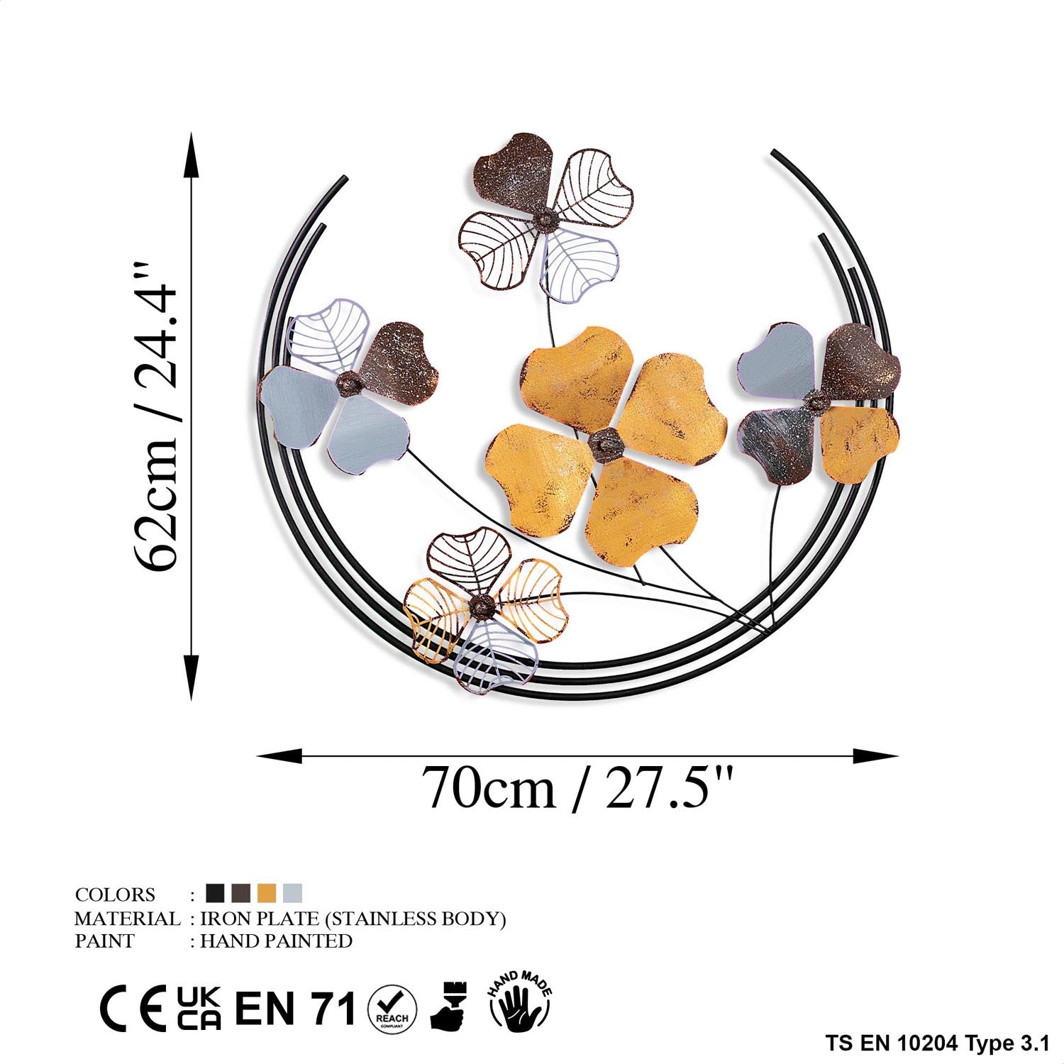 Gestalten Sie Ihre Wände neu mit der Haiyang 2 Wanddeko von Wallity. Dieses exquisite, handgefertigte Metallstück bringt Eleganz und Stil in jeden Raum.