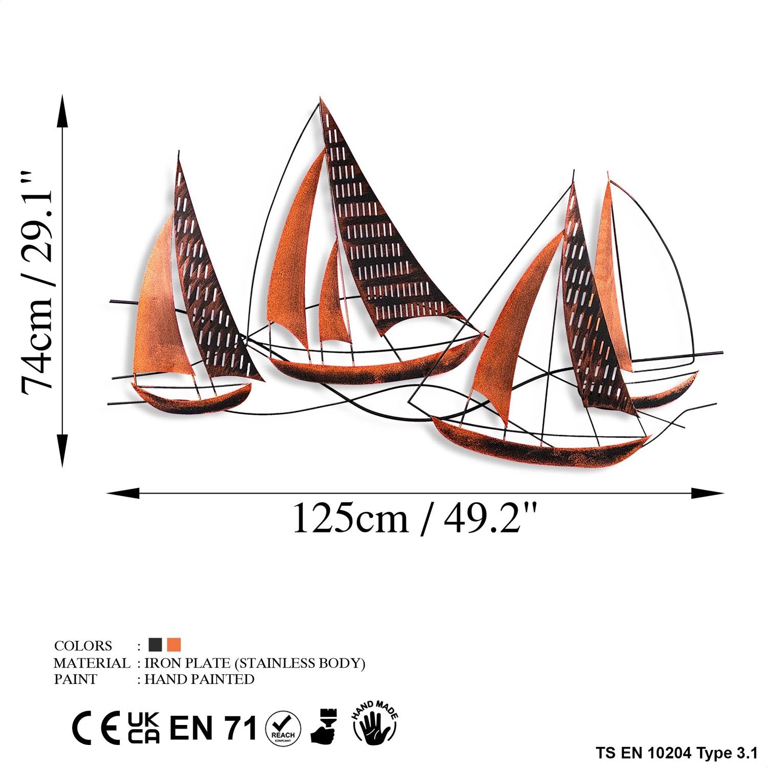 Verleihen Sie Ihrem Zuhause mit der Barbaros 3 Wanddeko von Wallity einen Hauch von Eleganz. Dieses handgefertigte Metallstück ist ein einzigartiges Kunstwerk, das jeden Raum aufwertet.