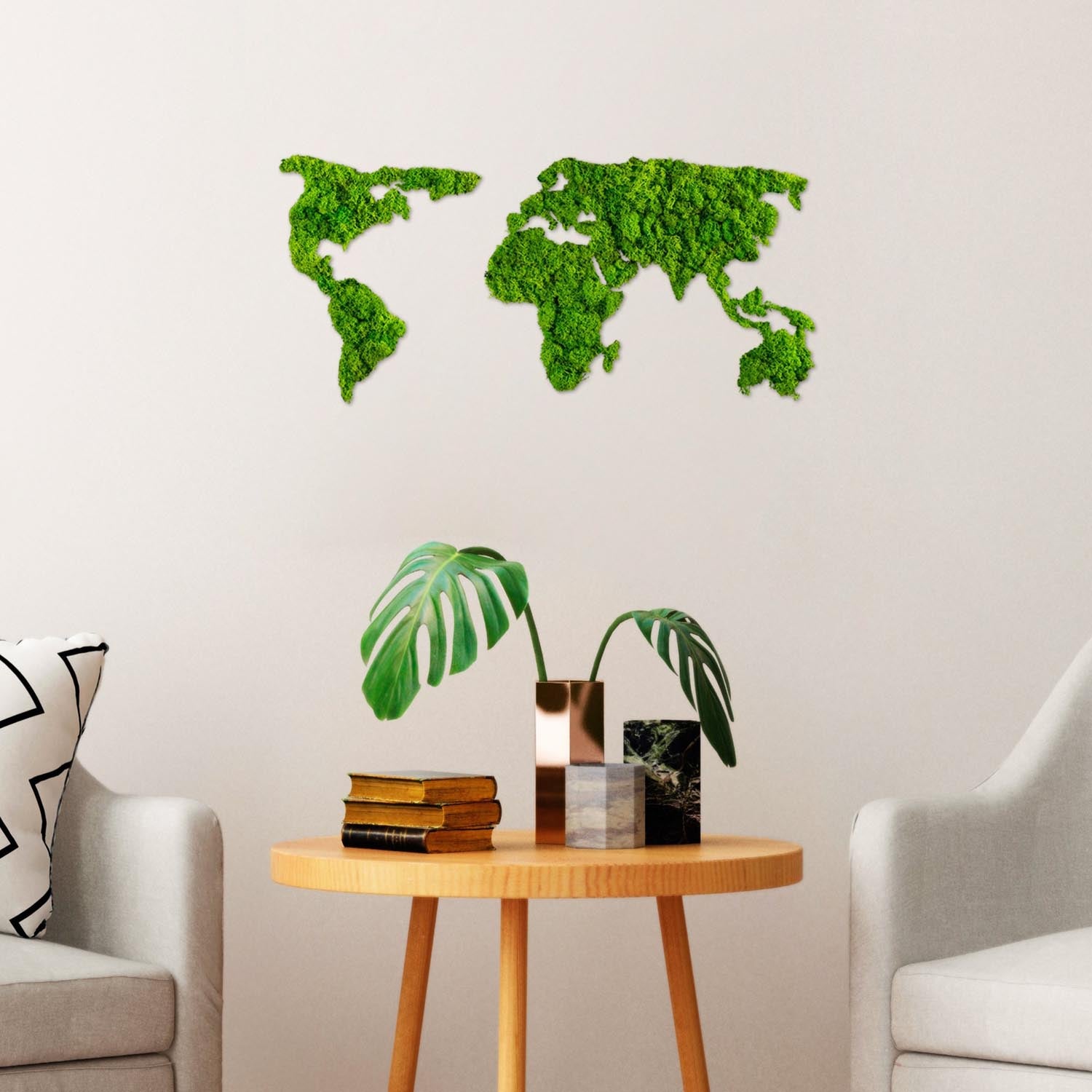 Verleihen Sie Ihrem Raum mit der handgefertigten World Map Wanddeko von Wallity einen Hauch von Eleganz und Individualität. Ein einzigartiges Kunstwerk!