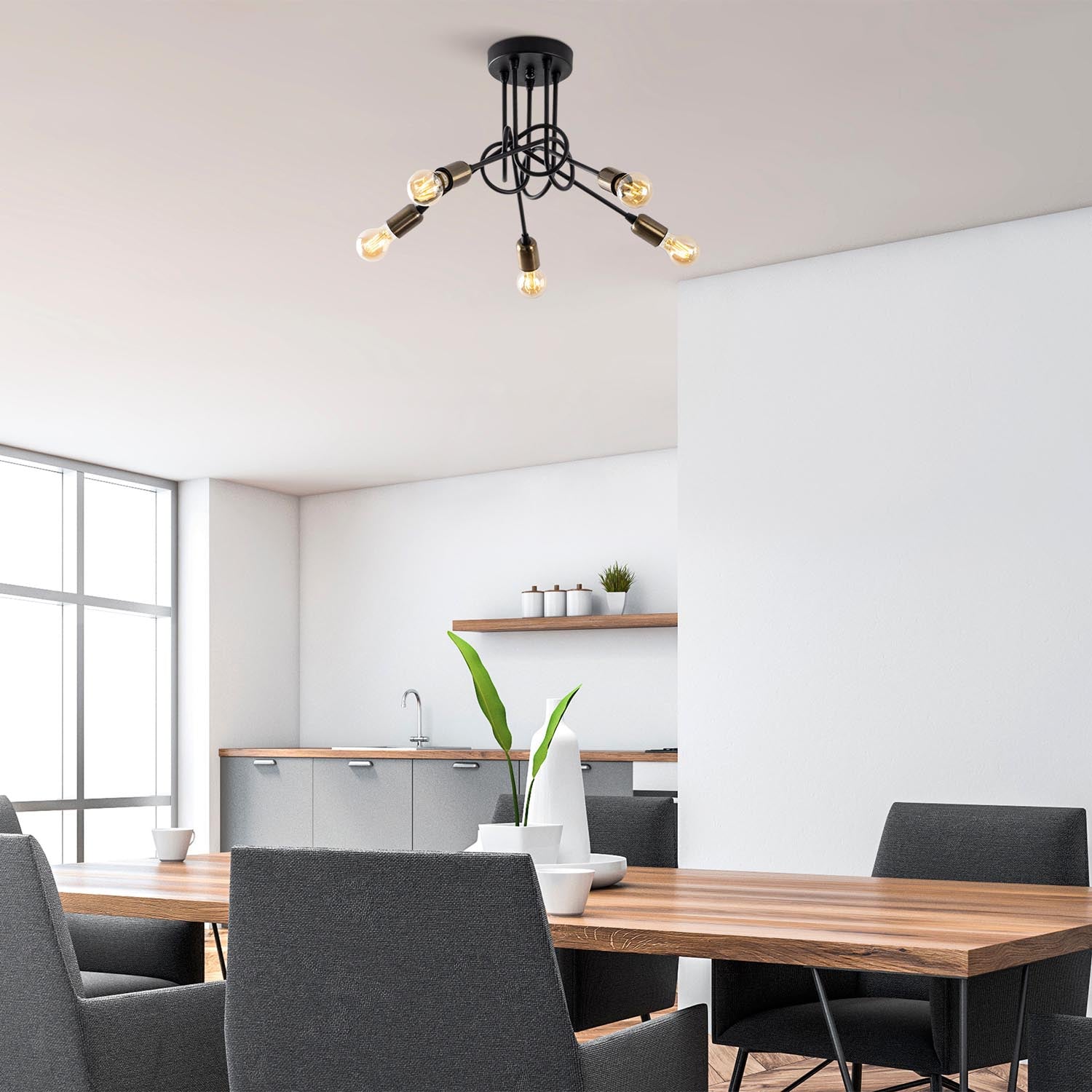 Entdecken Sie die Viraj Deckenleuchte von Opviq in Schwarz Antiquität – ein elegantes Lichtdesign, das jeden Raum stilvoll erhellt.