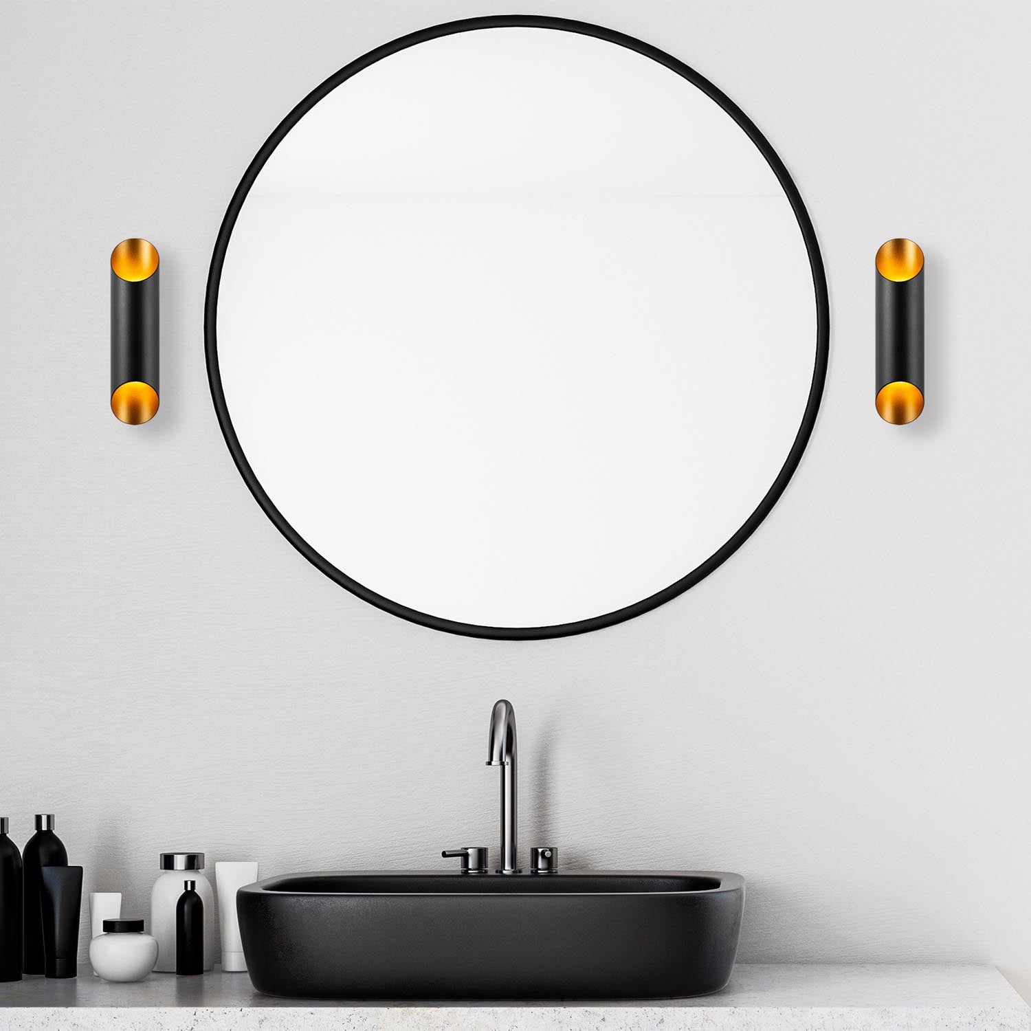 Cut wall lamp - black gold