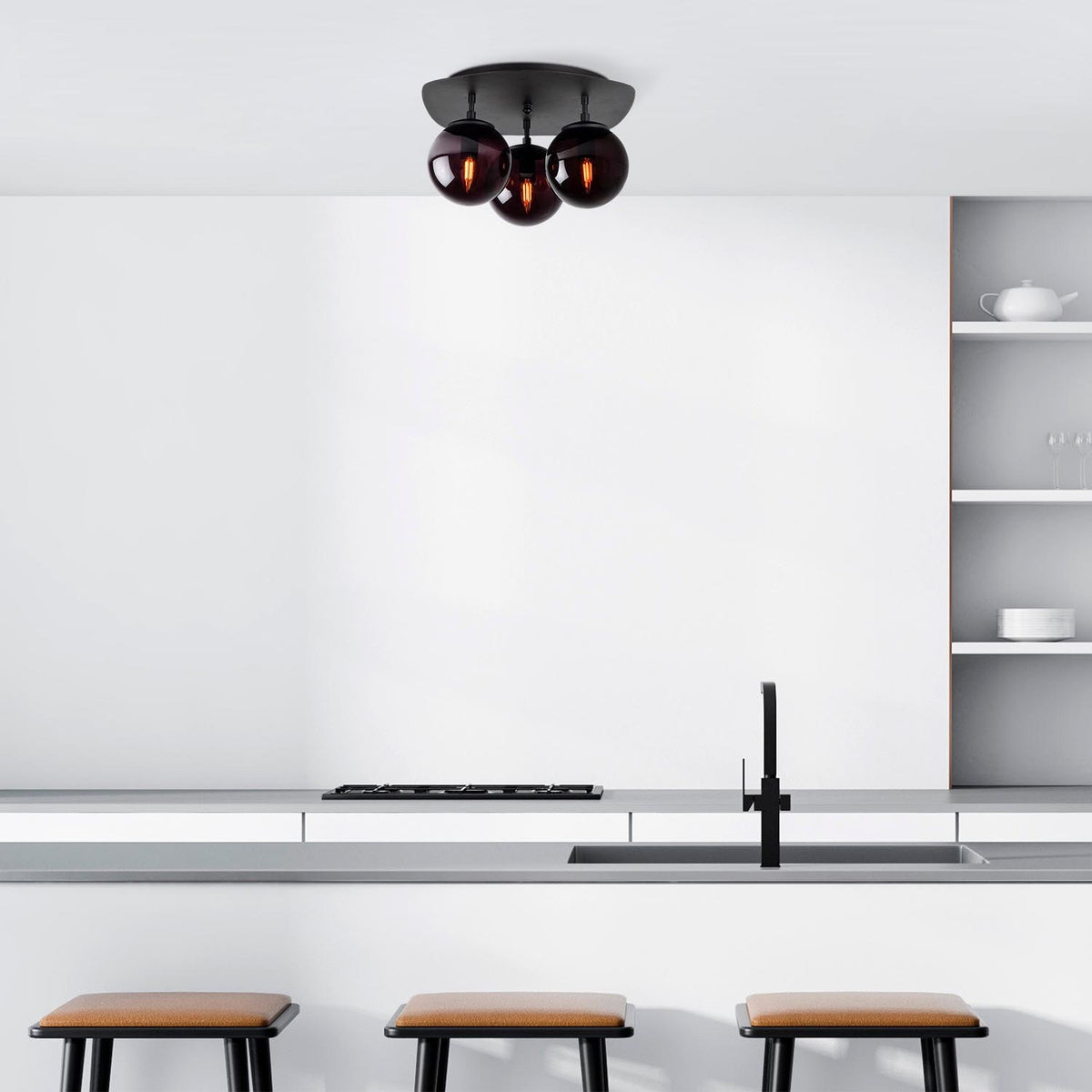 Well Deckenlampe - Schwarz in Schwarz präsentiert im Onlineshop von KAQTU Design AG. Deckenleuchte ist von Opviq